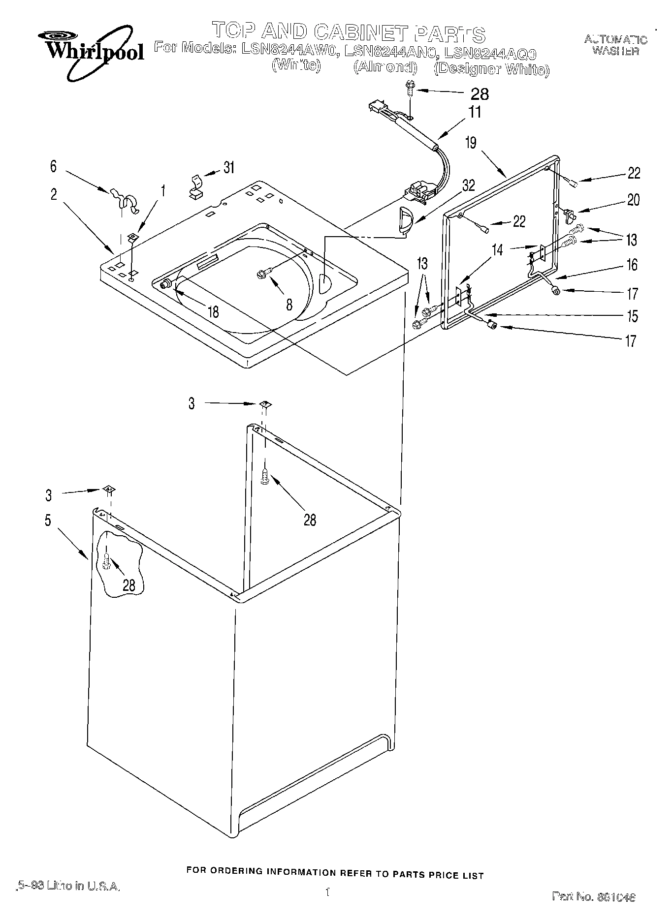 01 - TOP AND CABINET, LIT/OPTIONAL