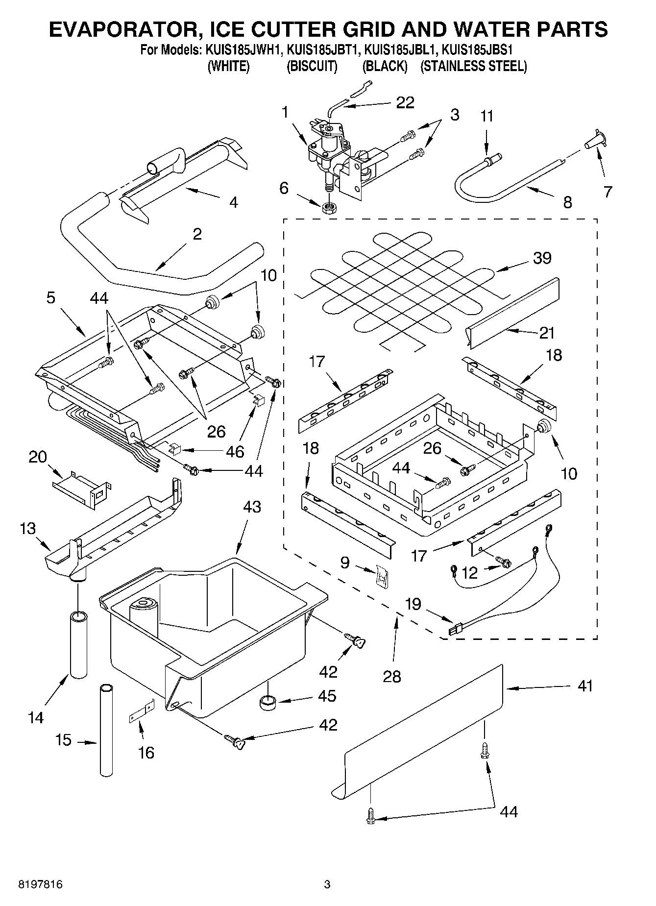02 - EVAPORATOR, ICE CUTTER GRID AND WATER