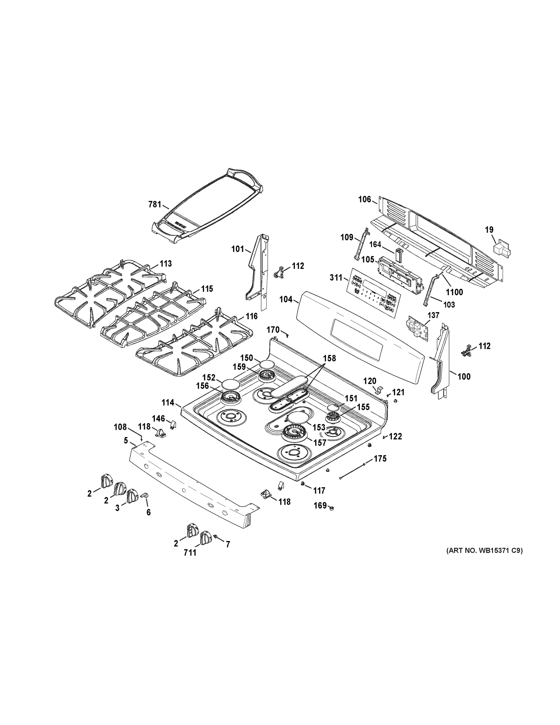 CONTROL PANEL & COOKTOP