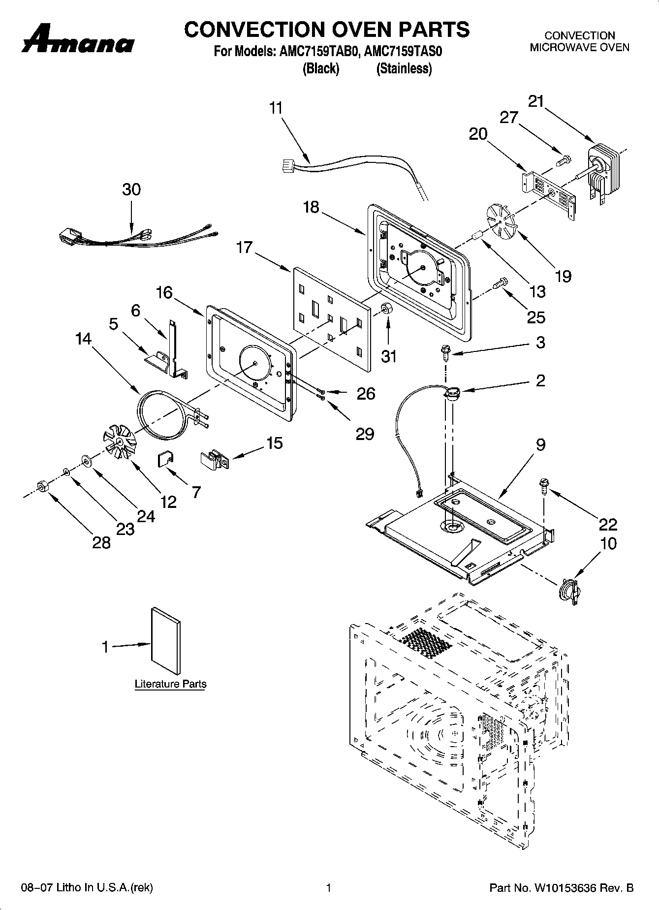 01 - CONVECTION OVEN PARTS