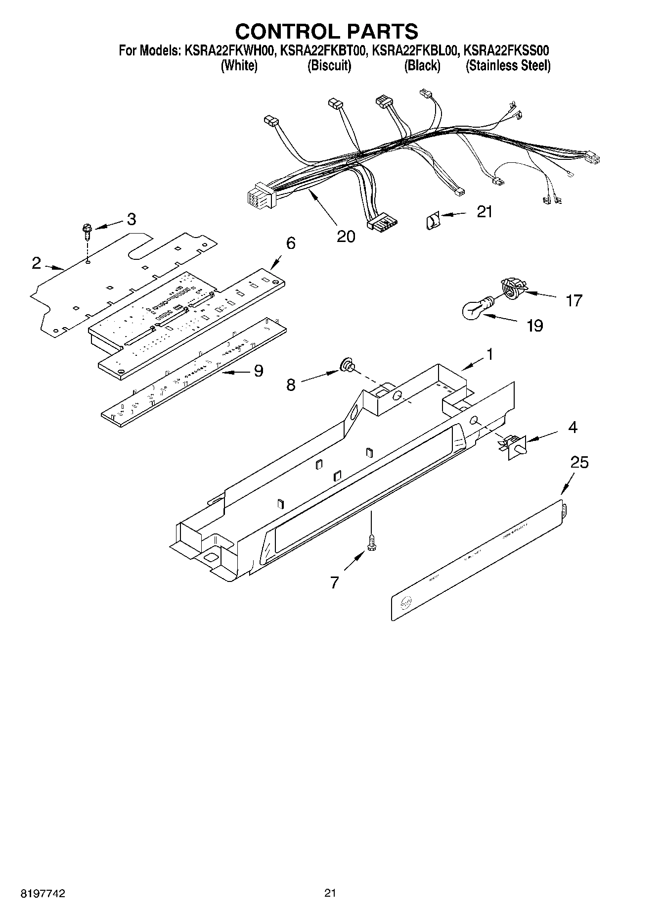 12 - CONTROL PARTS, PARTS NOT ILLUSTRATED