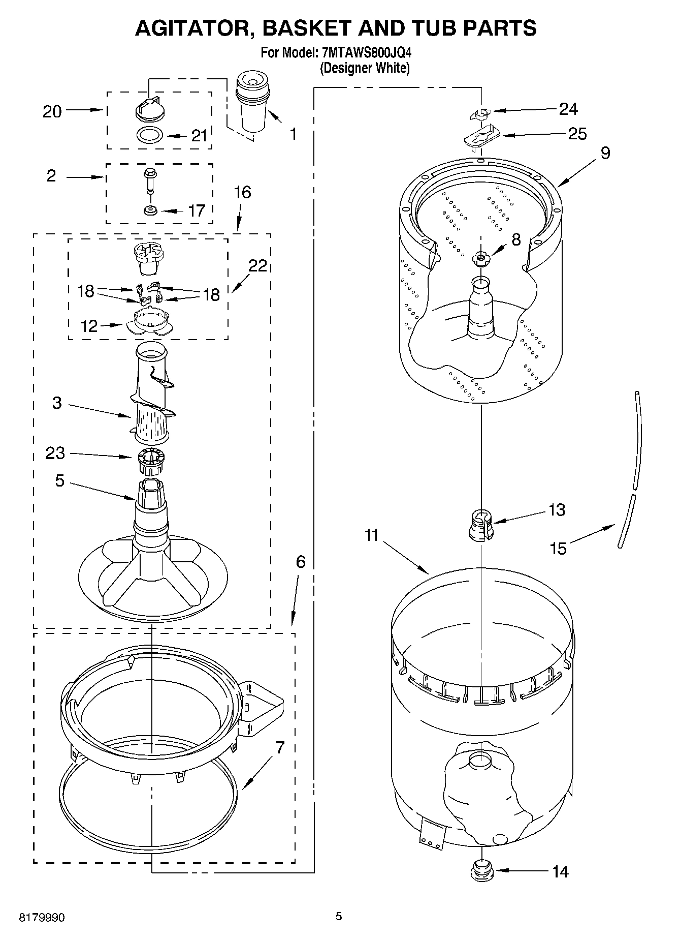 03 - AGITATOR, BASKET AND TUB PARTS