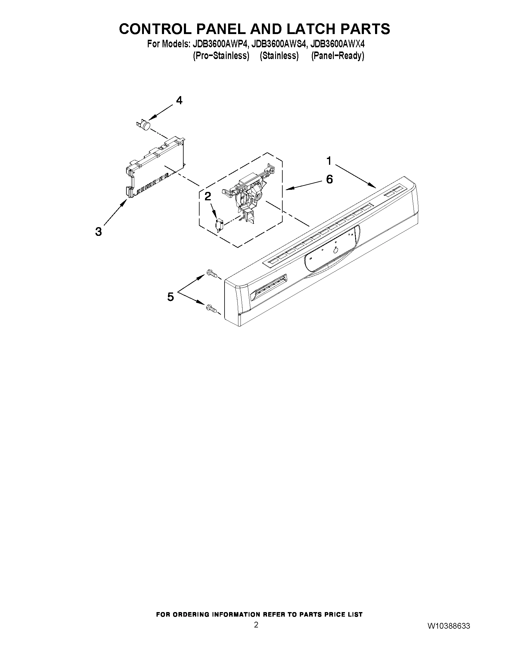 02 - CONTROL PANEL AND LATCH PARTS