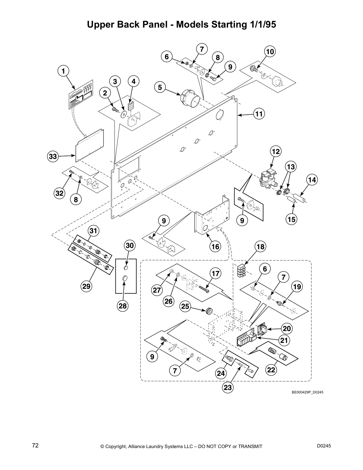 Upper Back Panel - Models Starting 1/1/95