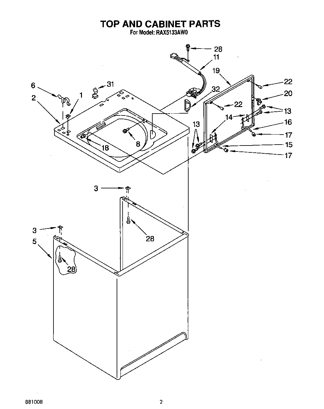 02 - TOP AND CABINET, LIT/OPTIONAL