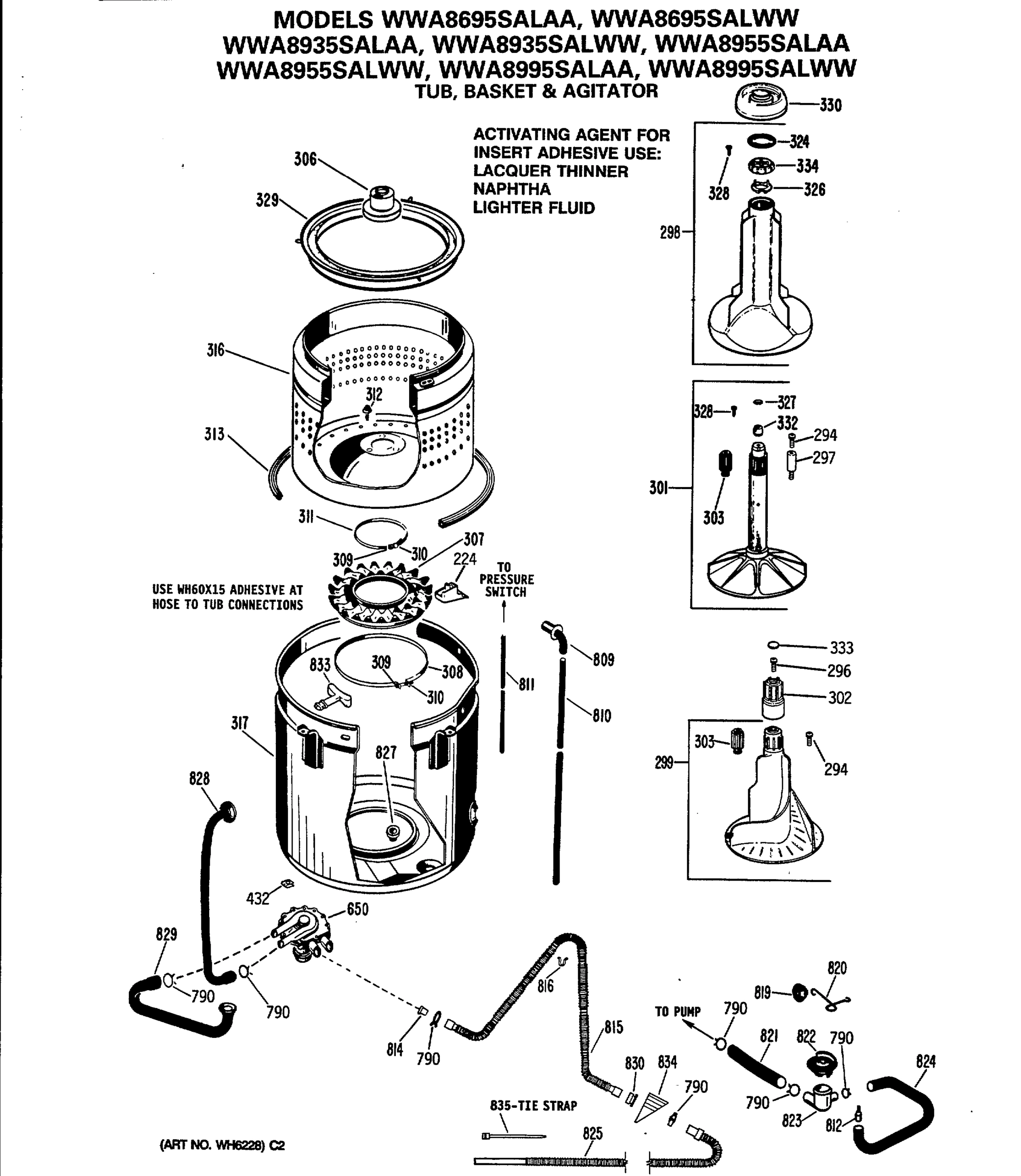 TUB, BASKET & AGITATOR