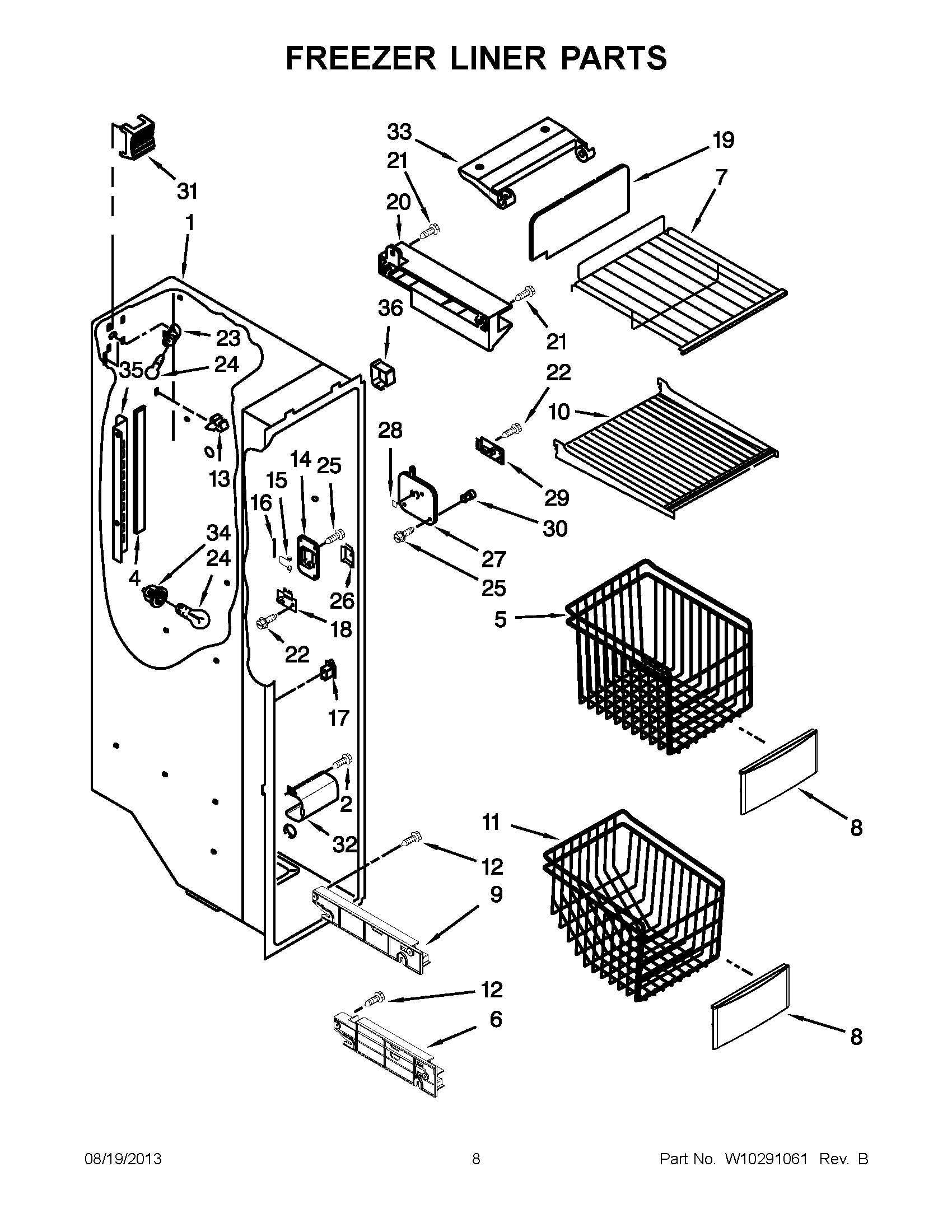 05 - FREEZER LINER PARTS