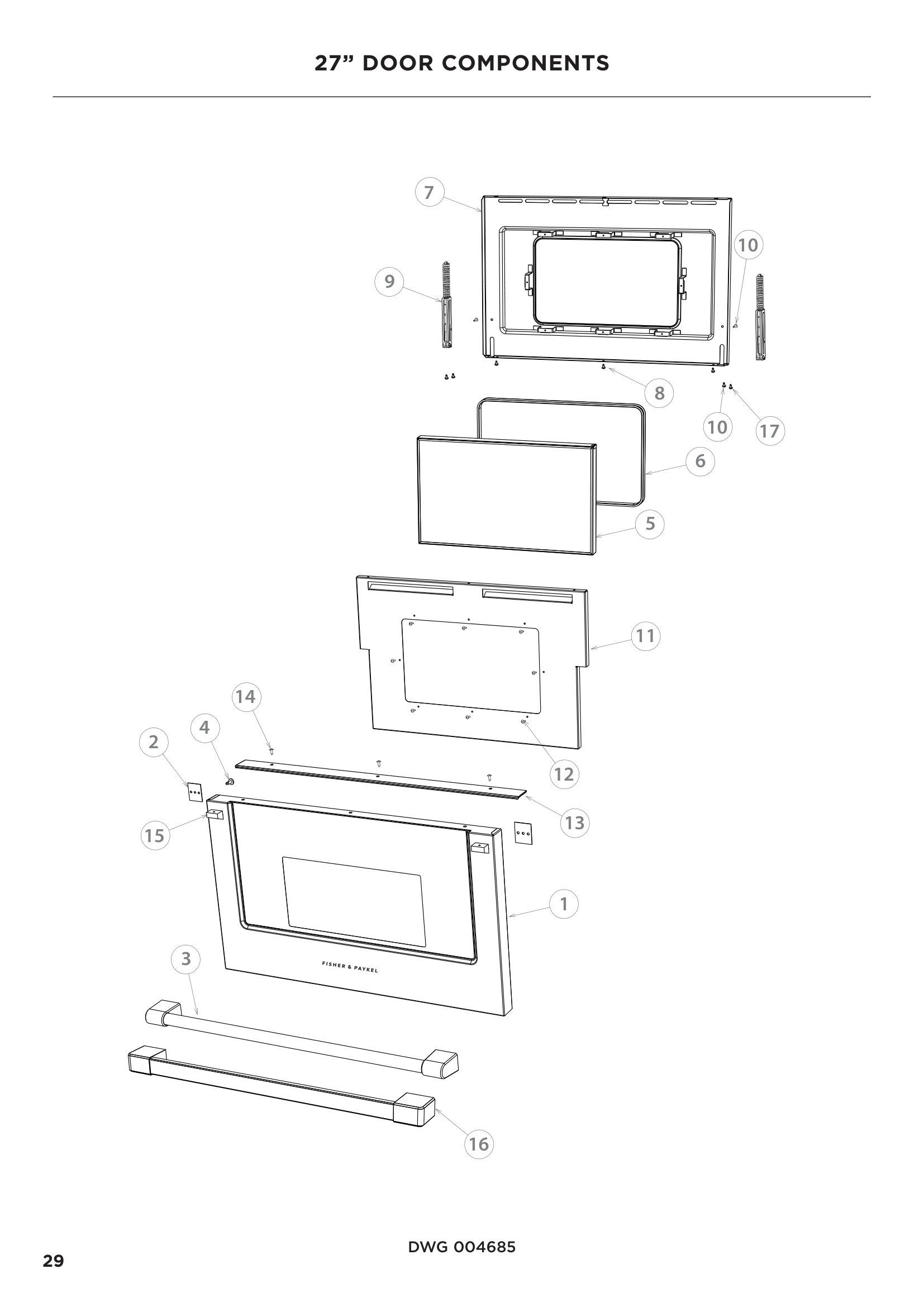 27” DOOR COMPONENTS