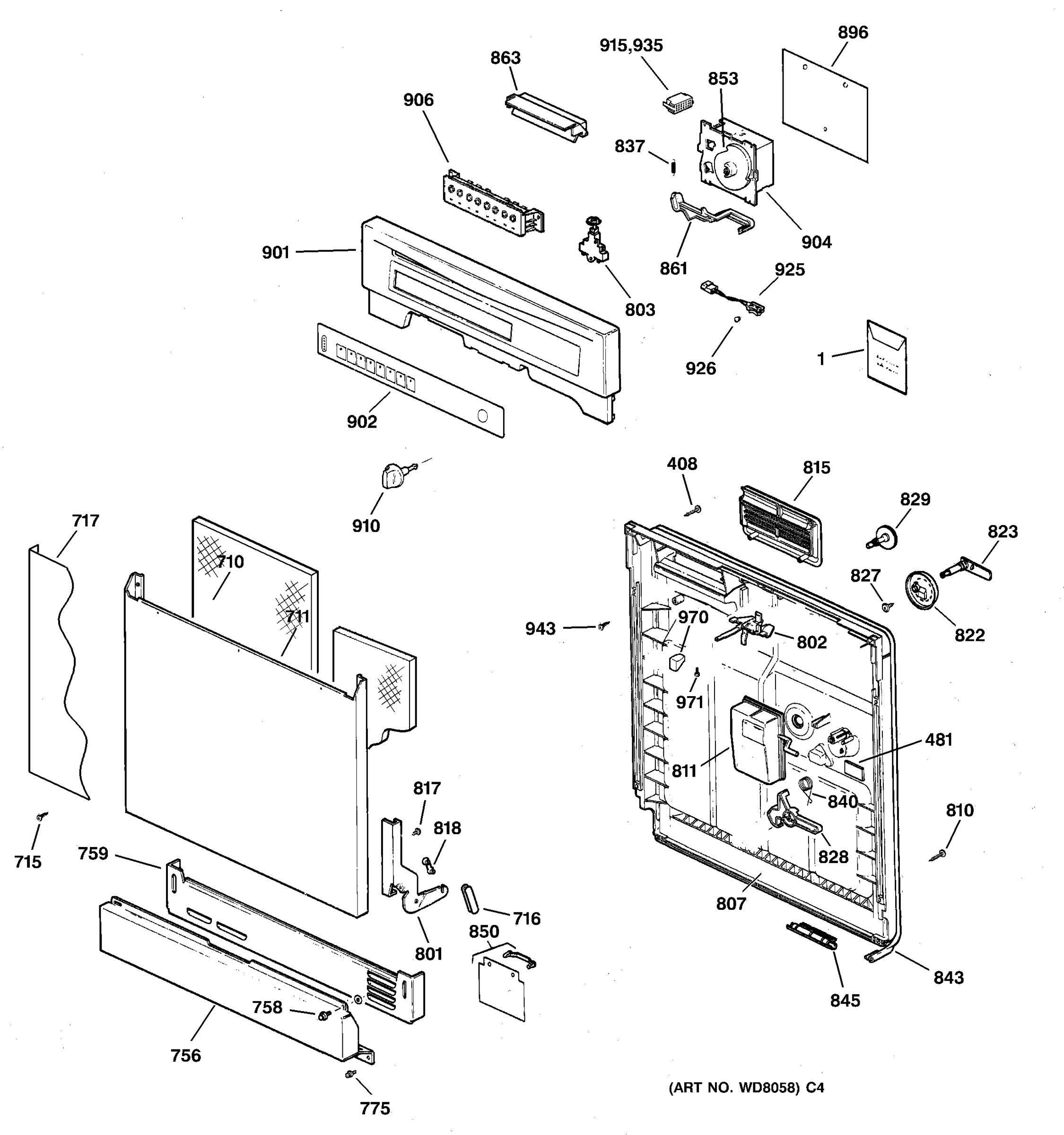ESCUTCHEON & DOOR ASSEMBLY