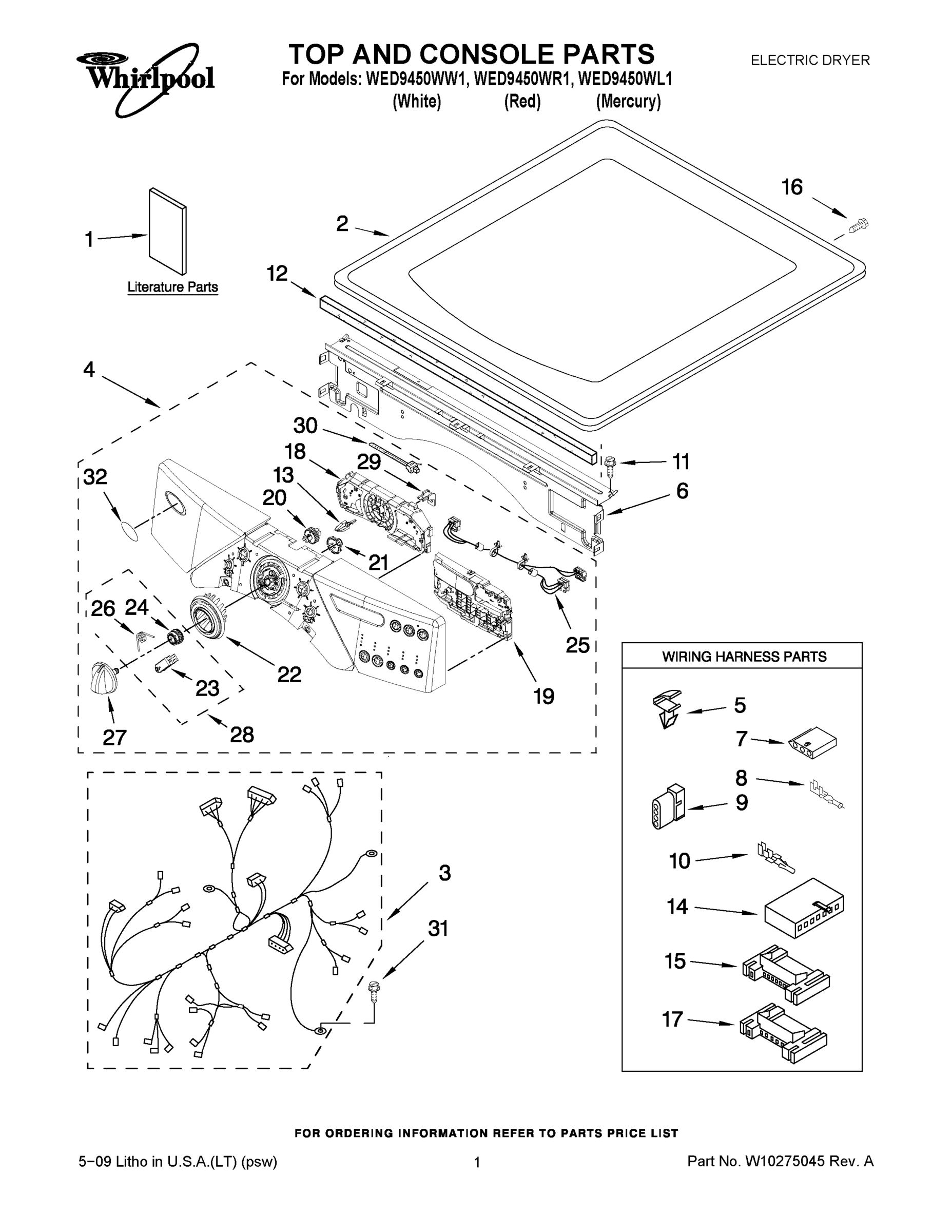 01 - TOP AND CONSOLE PARTS