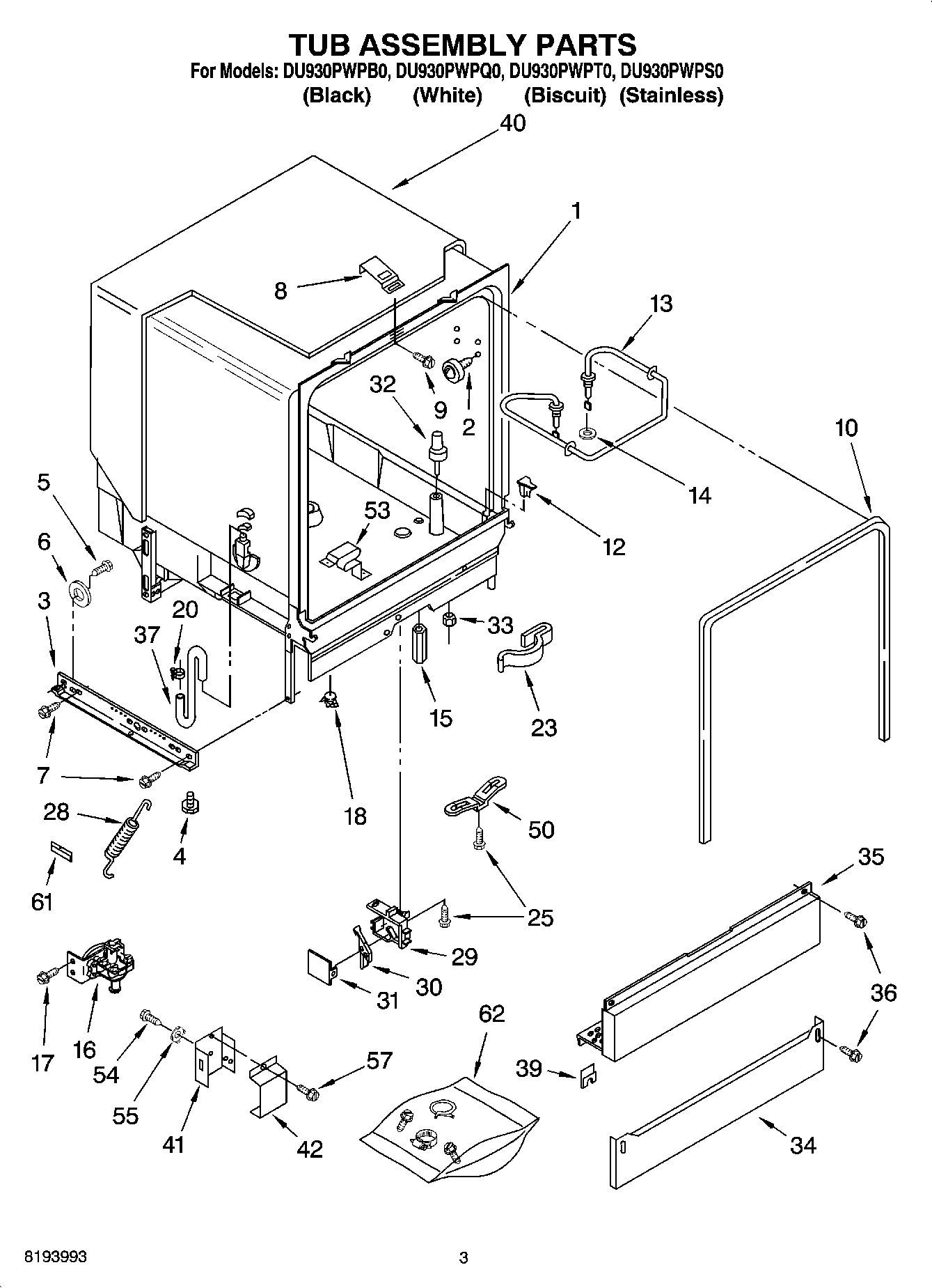 03 - TUB ASSEMBLY PARTS