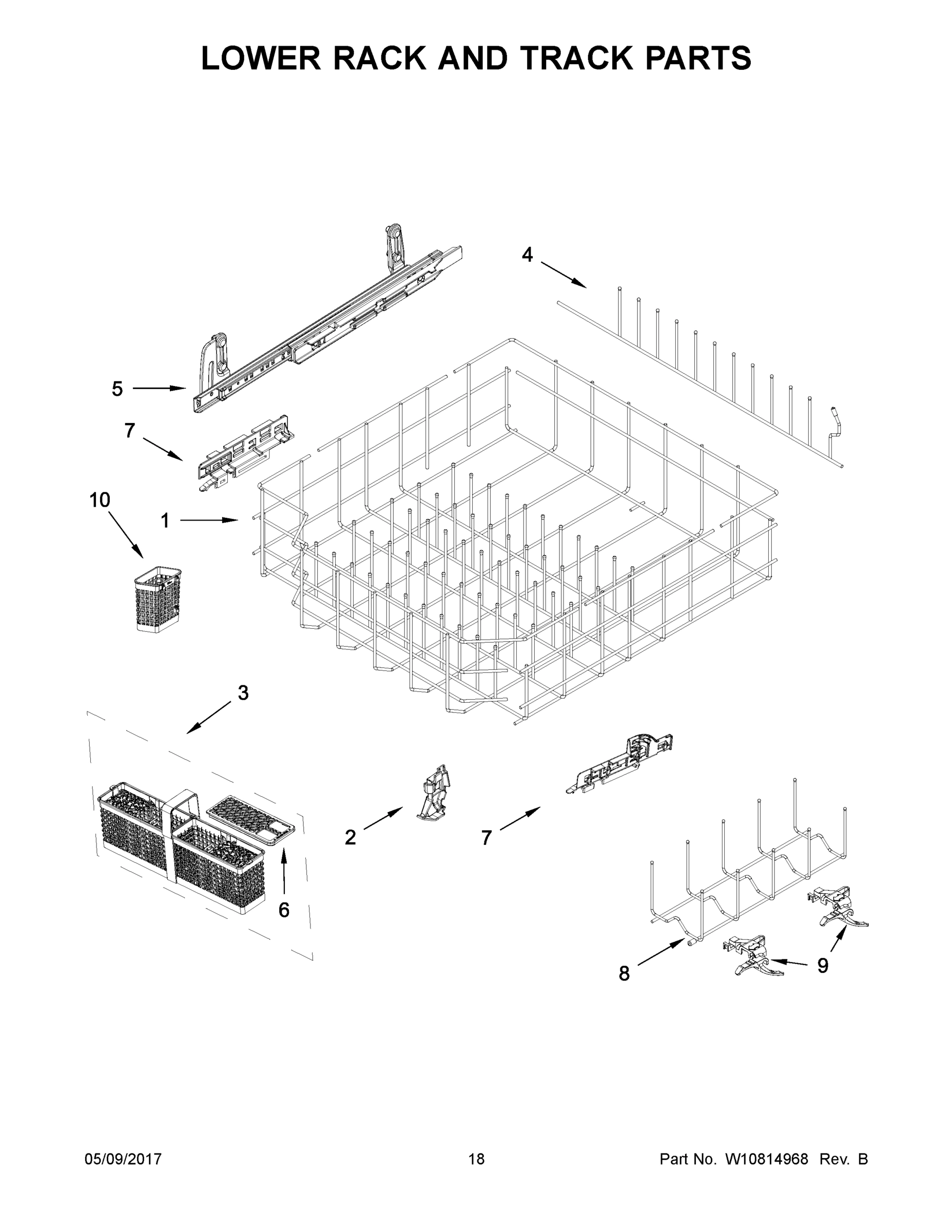 10 - LOWER RACK AND TRACK PARTS