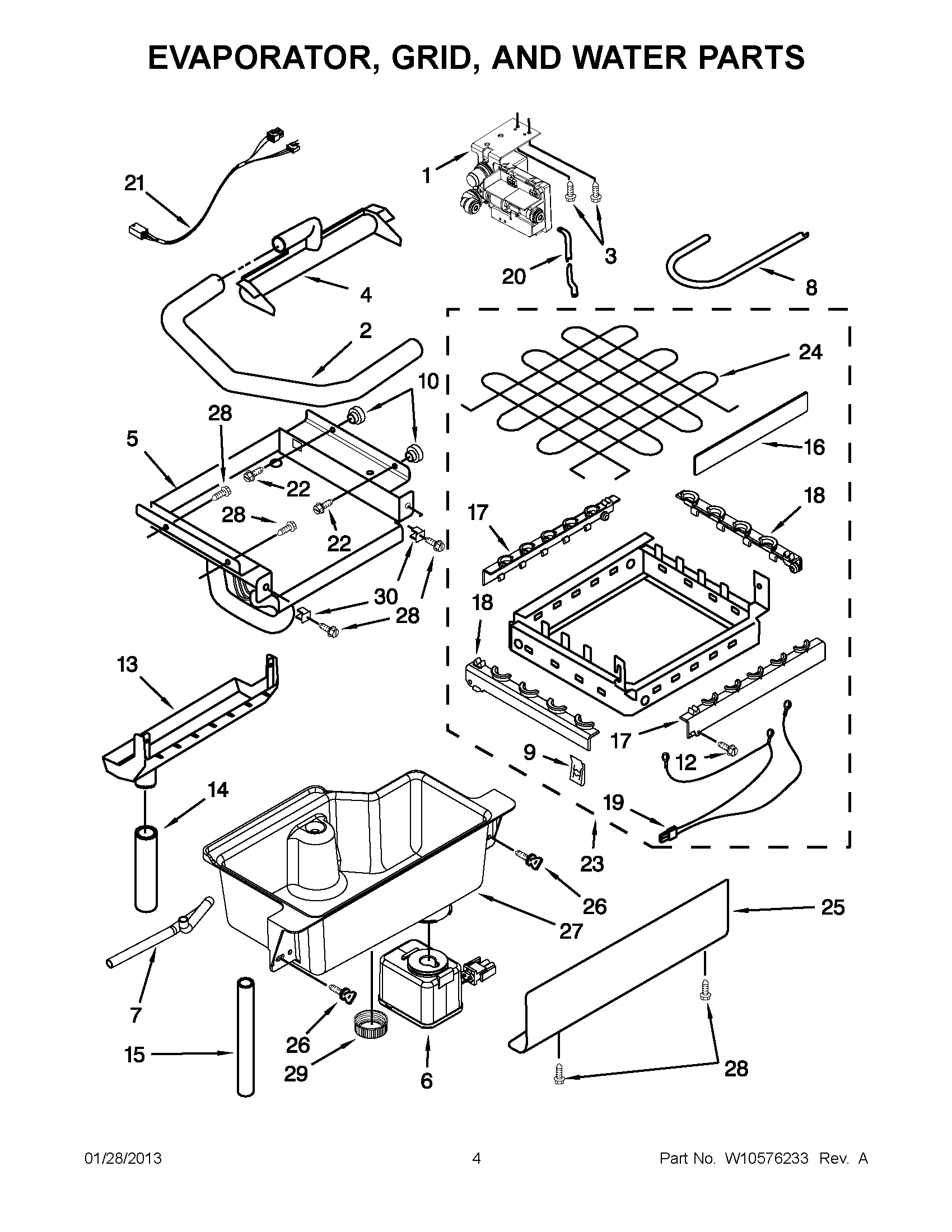 02 - EVAPORATOR, GRID, AND WATER PARTS