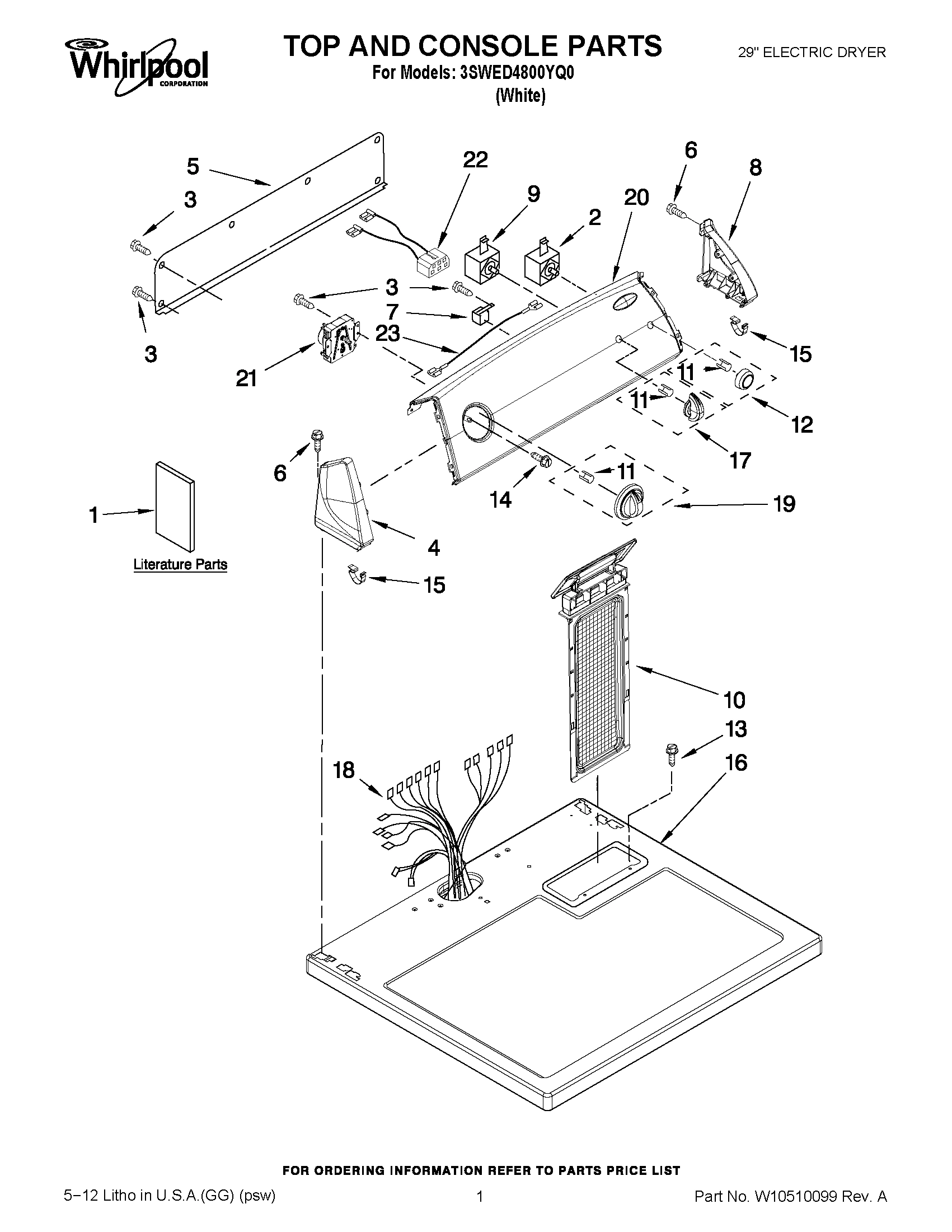 01 - TOP AND CONSOLE PARTS