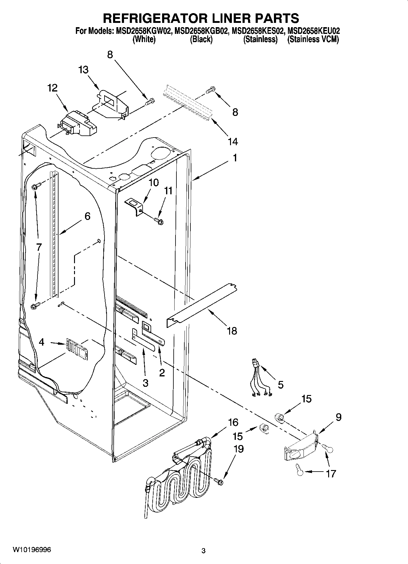 02 - REFRIGERATOR LINER PARTS