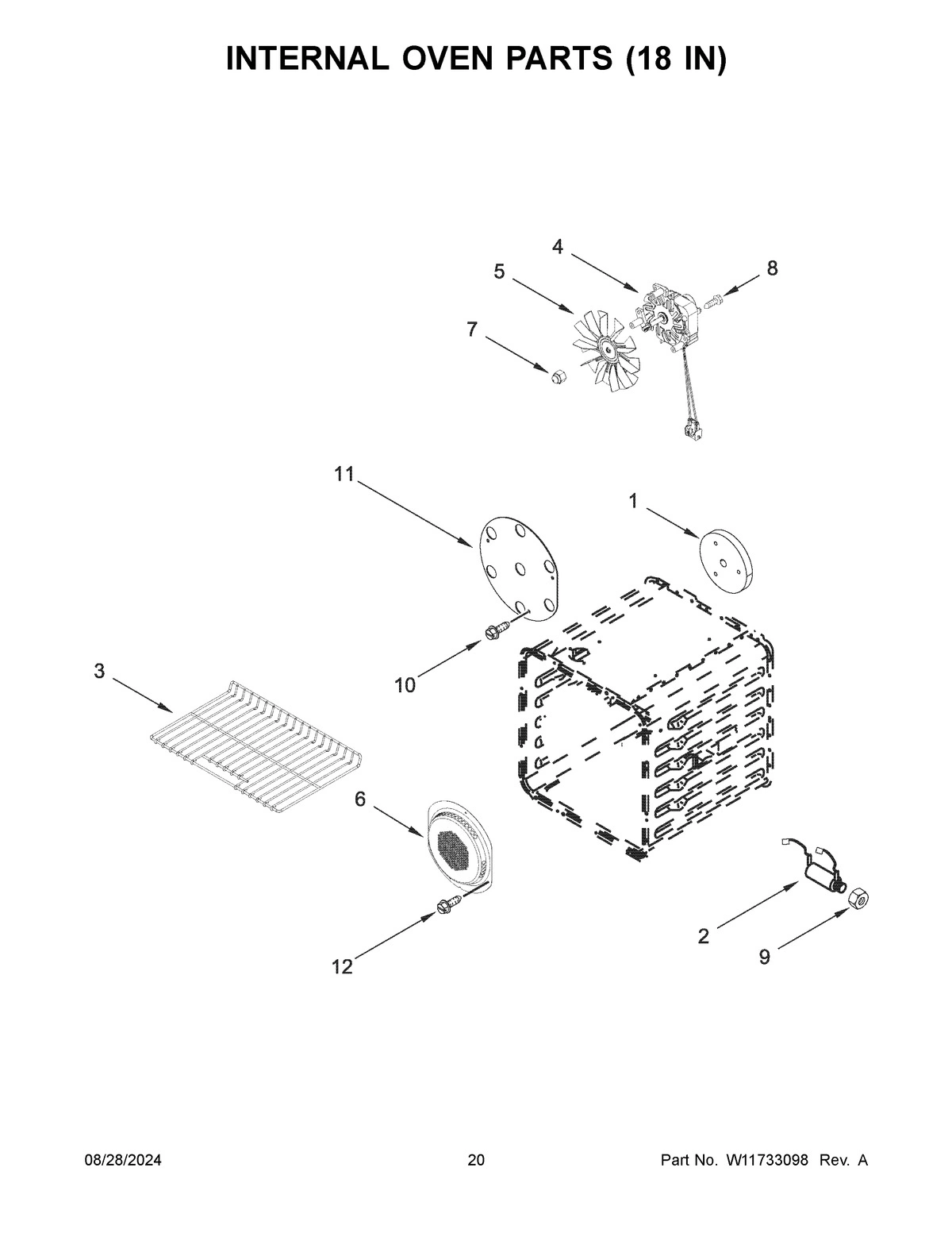 11 - INTERNAL OVEN PARTS (18 IN)