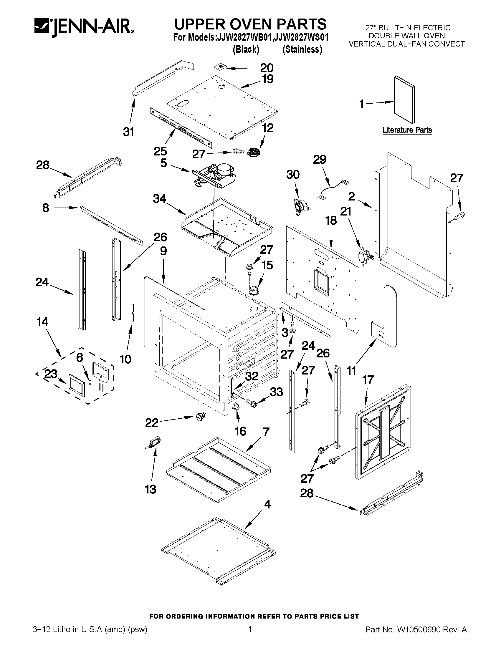 01 - UPPER OVEN PARTS