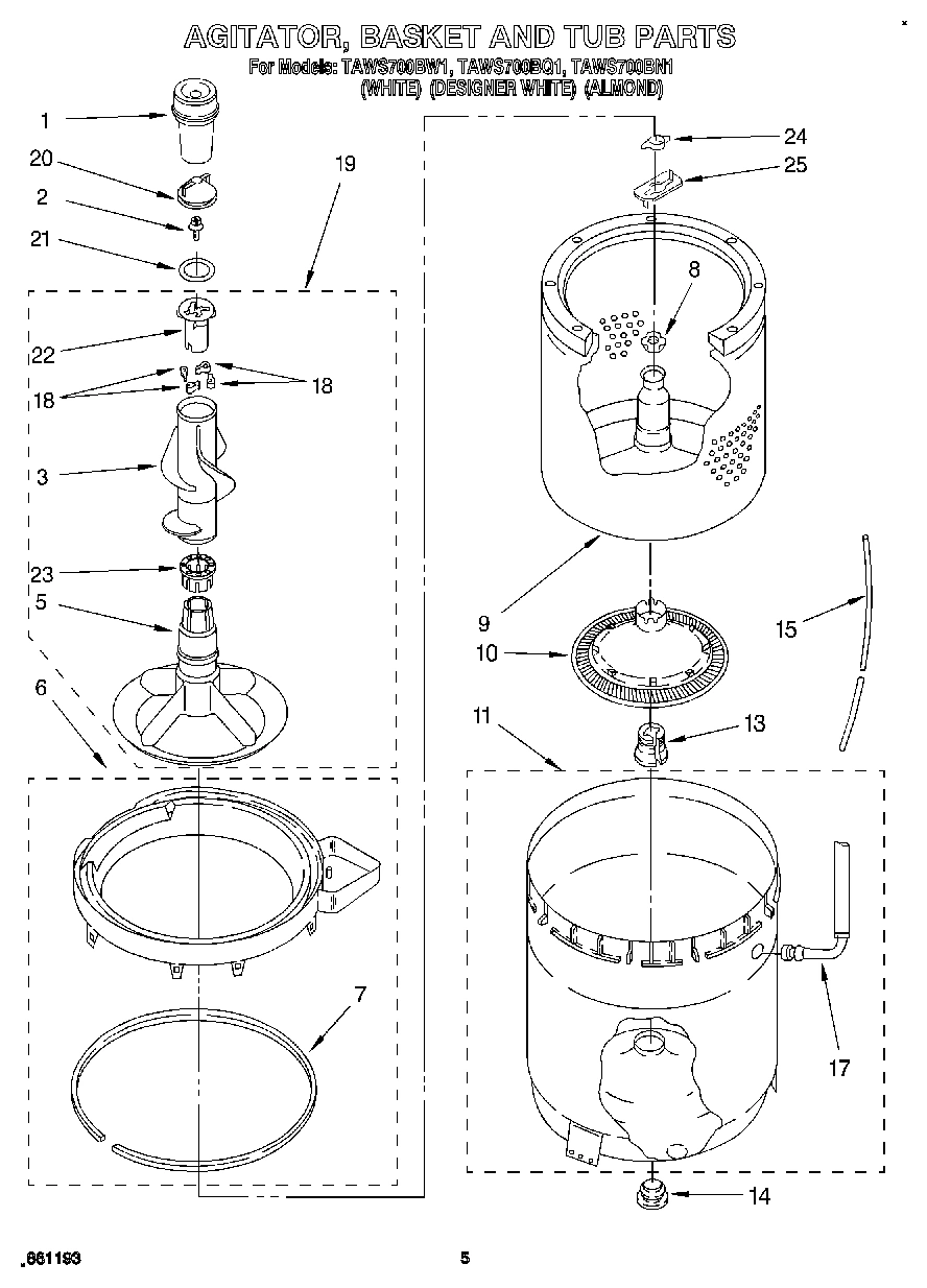 04 - AGITATOR, BASKET AND TUB