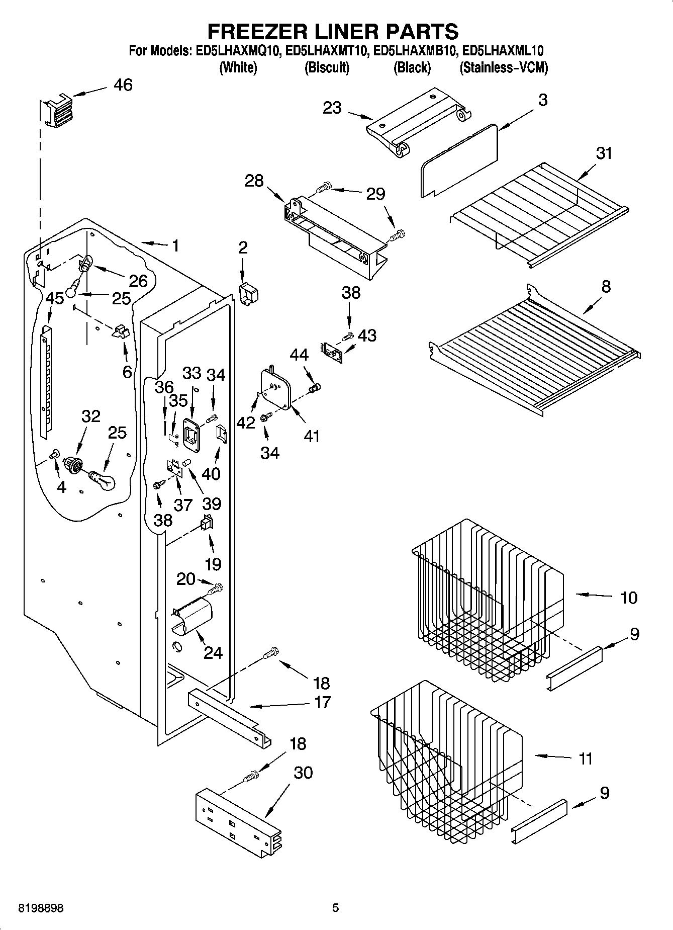 04 - FREEZER LINER PARTS