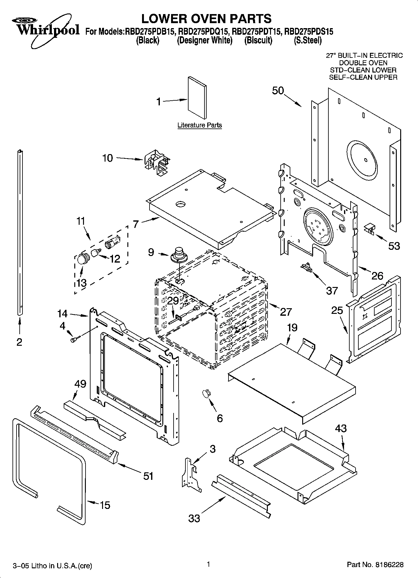 01 - LOWER OVEN PARTS
