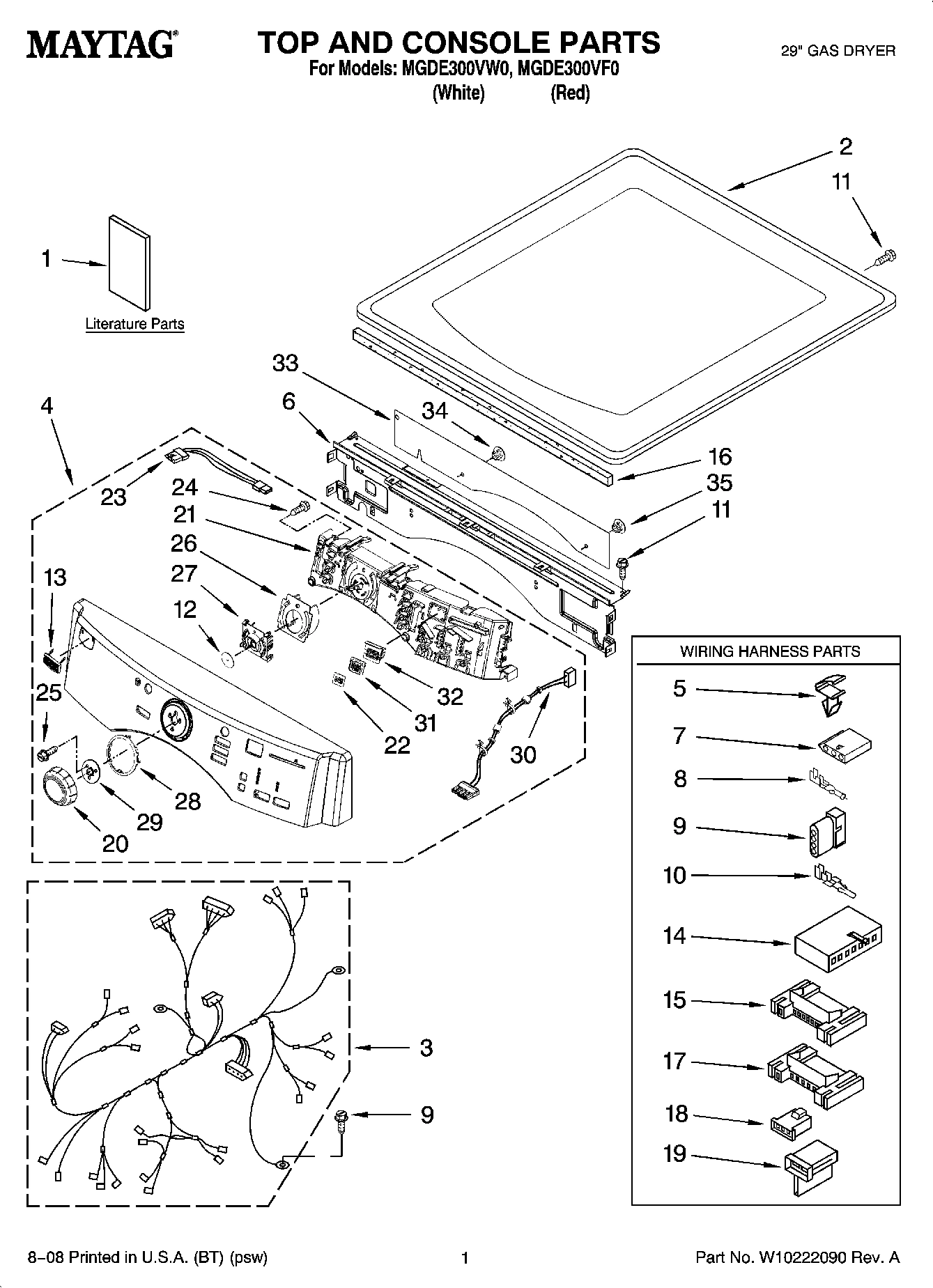 01 - TOP AND CONSOLE PARTS