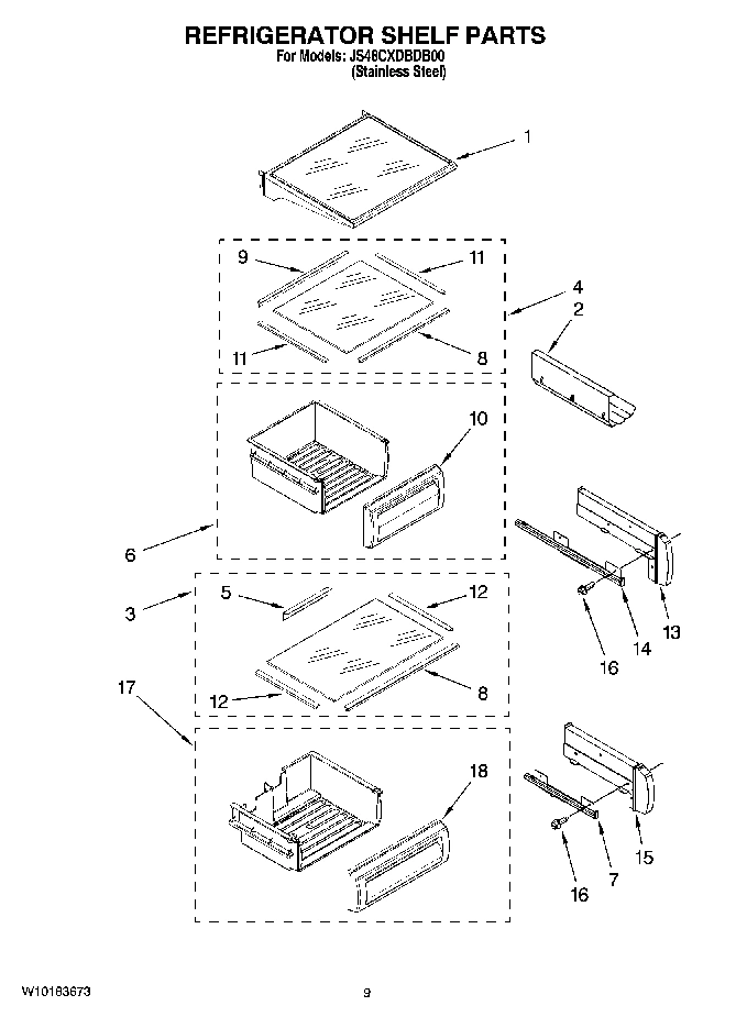 07 - REFRIGERATOR SHELF PARTS