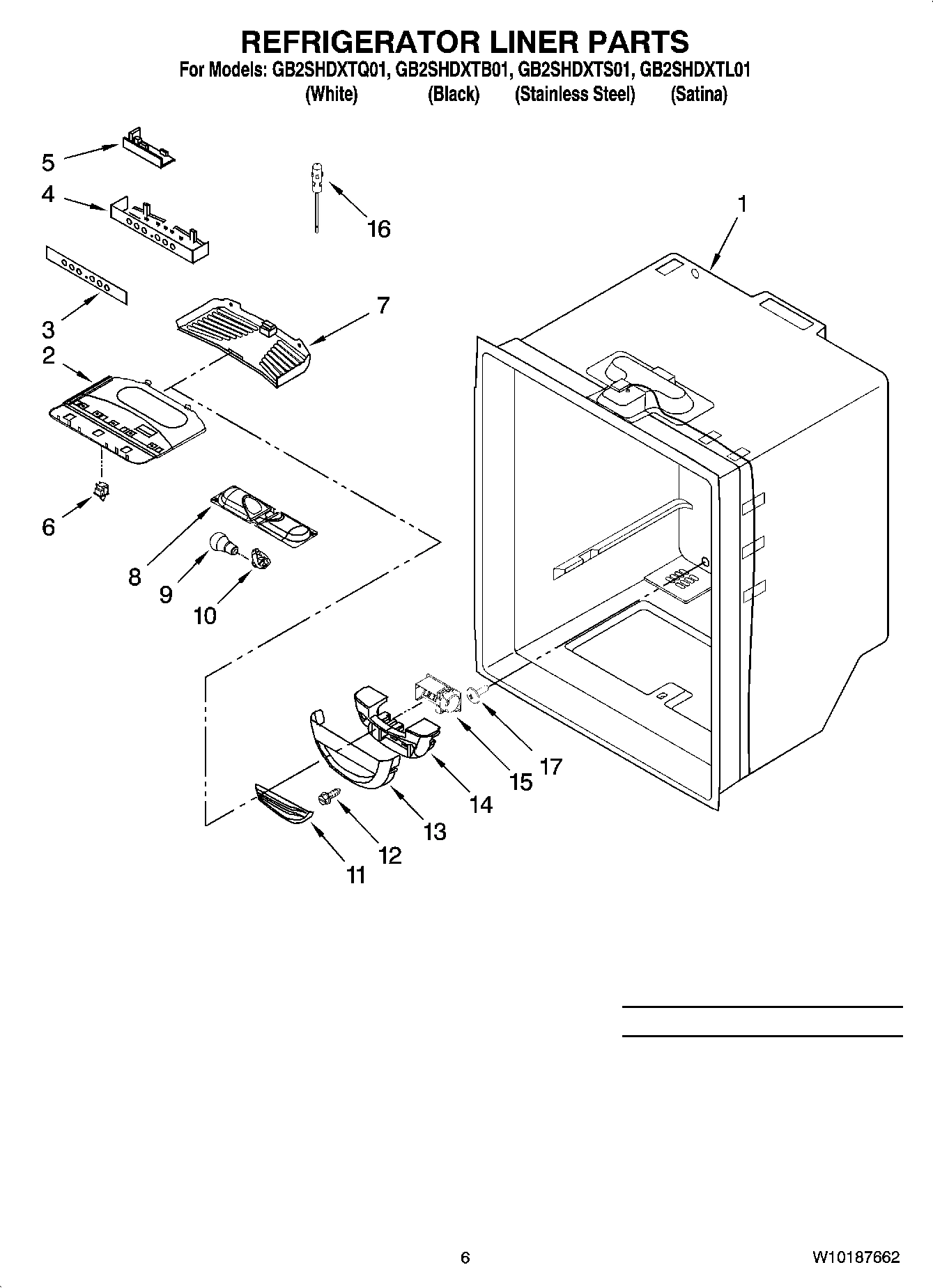 04 - REFRIGERATOR LINER PARTS