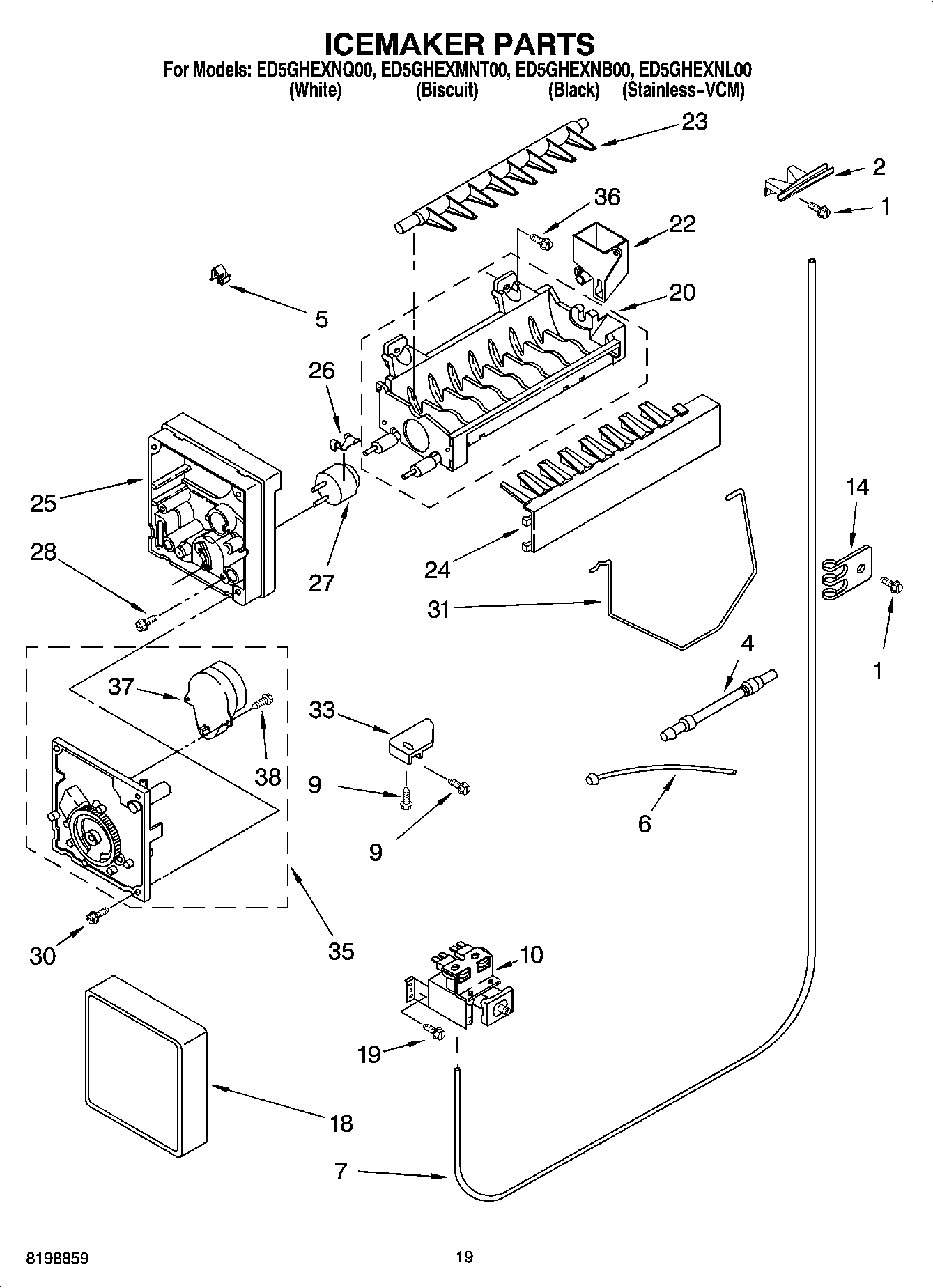 12 - ICEMAKER PARTS, PARTS NOT ILLUSTRATED