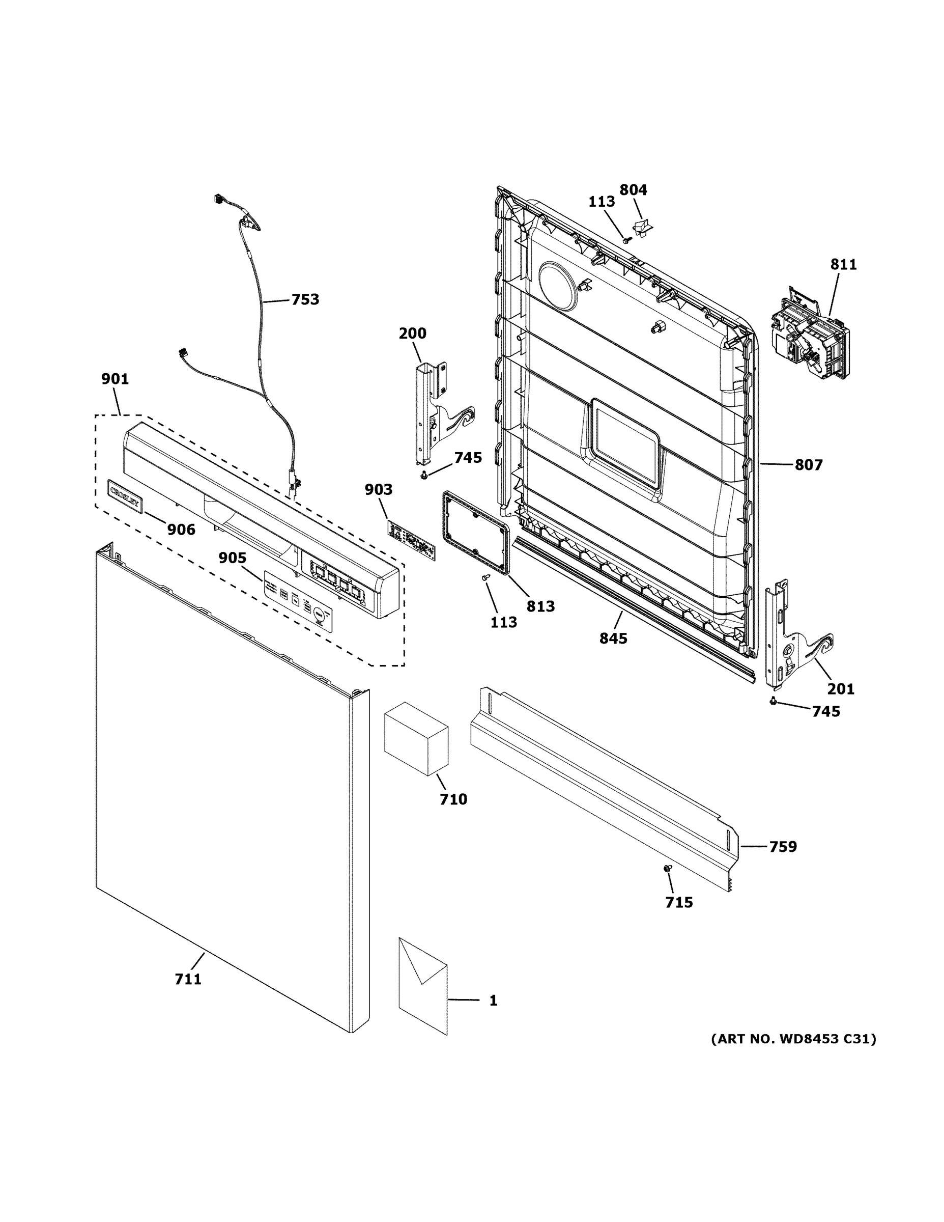 ESCUTCHEON & DOOR ASSEMBLY