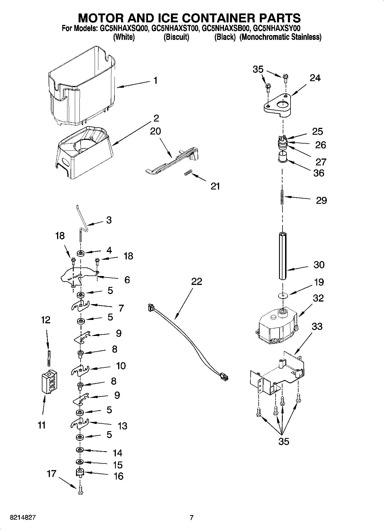 05 - MOTOR AND ICE CONTAINER PARTS