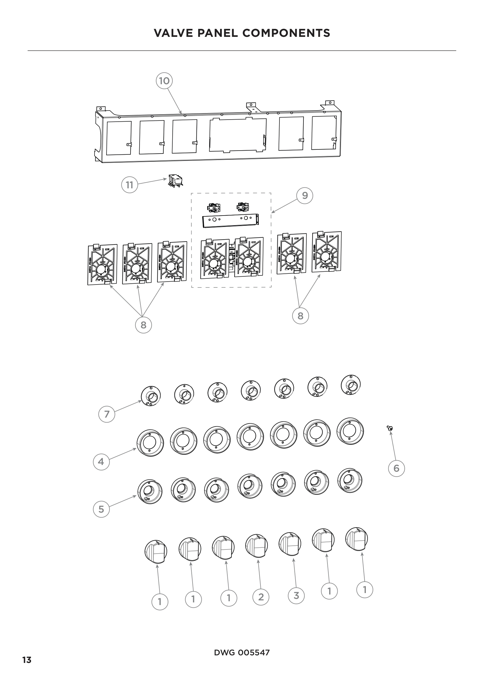 VALVE PANEL COMPONENTS
