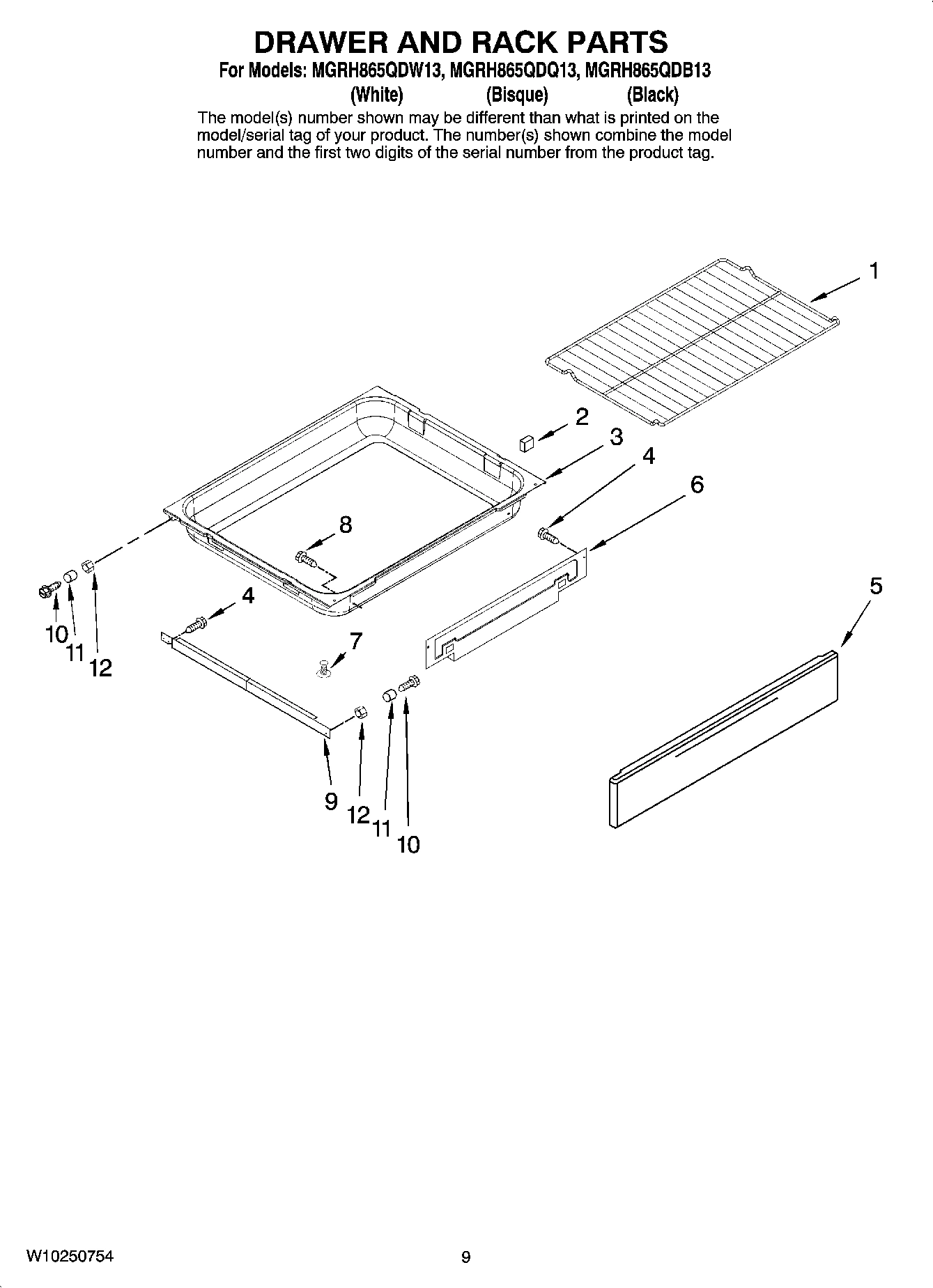 06 - DRAWER AND RACK PARTS, OPTIONAL PARTS (NOT INCLUDED)