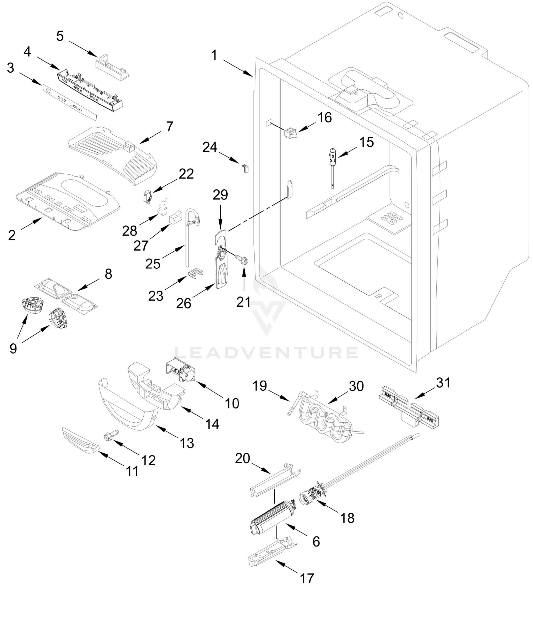 REFRIGERATOR LINER PARTS