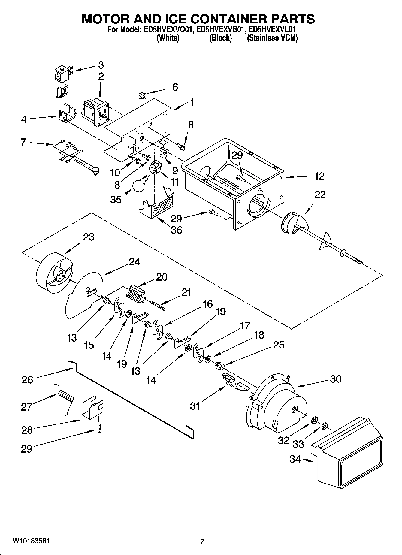 05 - MOTOR AND ICE CONTAINER PARTS