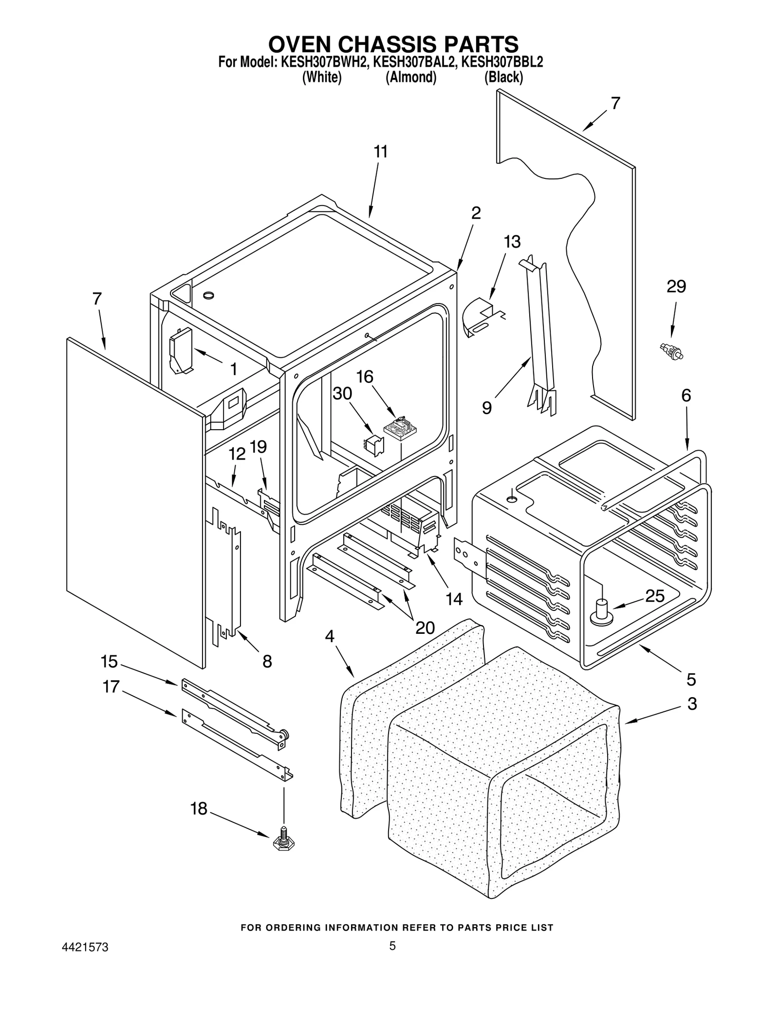 OVEN CHASSIS PARTS