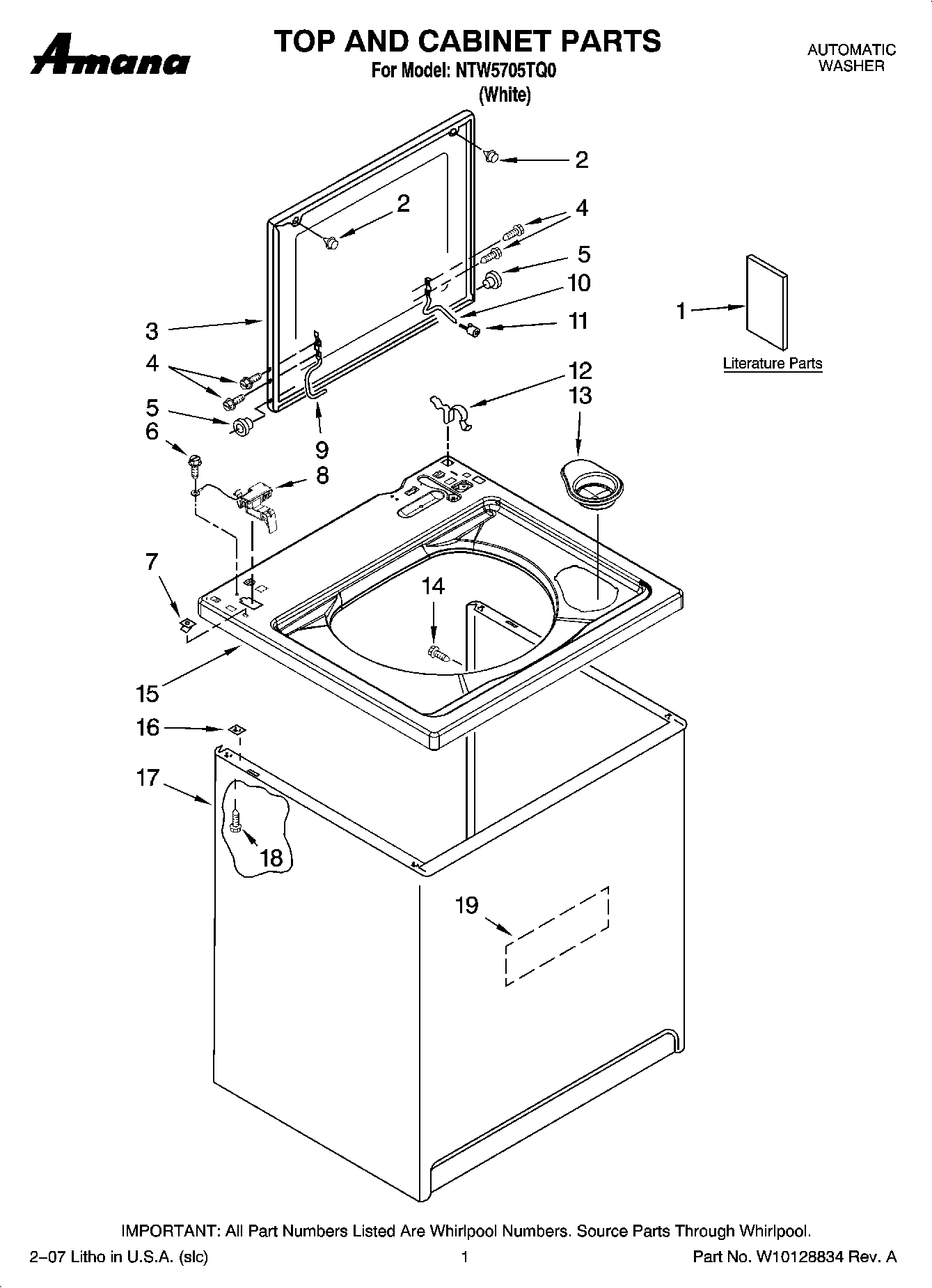 01 - TOP AND CABINET PARTS