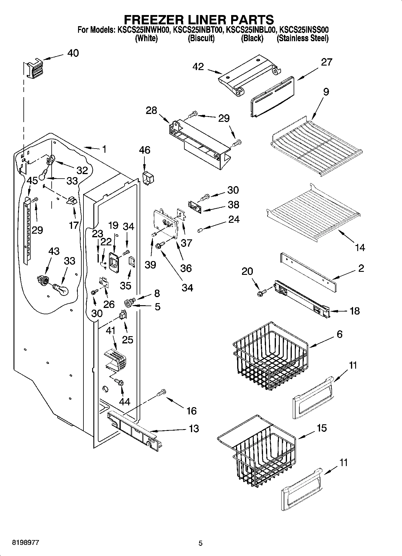 04 - FREEZER LINER PARTS