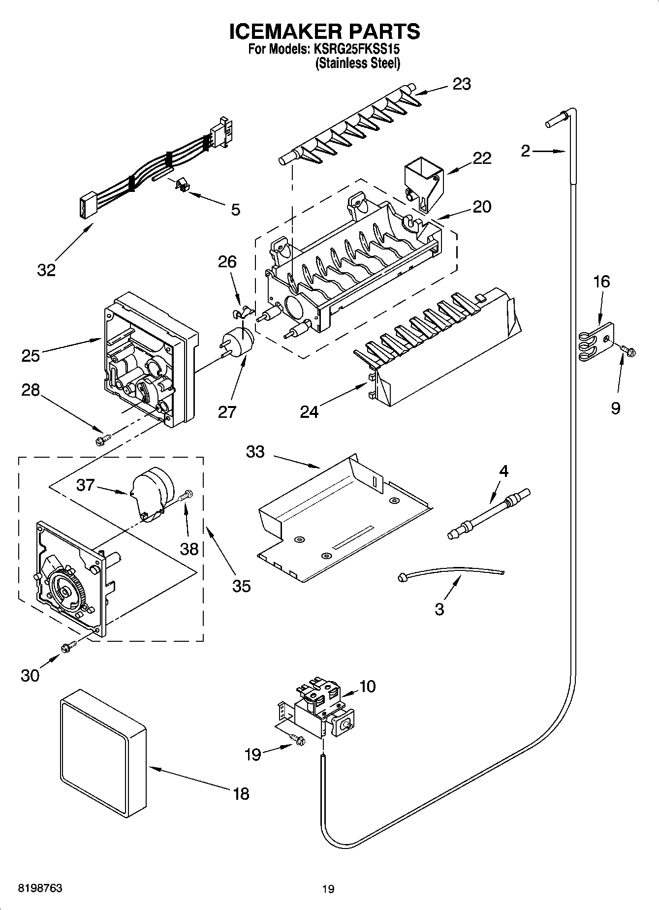 12 - ICEMAKER PARTS, PARTS NOT ILLUSTRATED