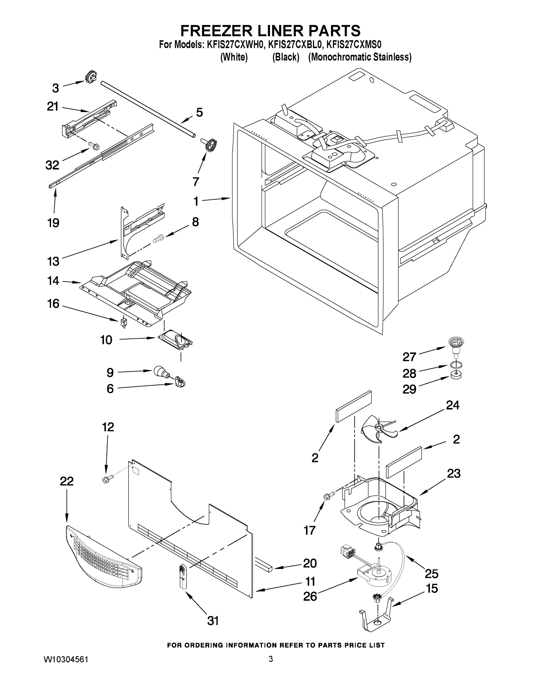 02 - FREEZER LINER PARTS