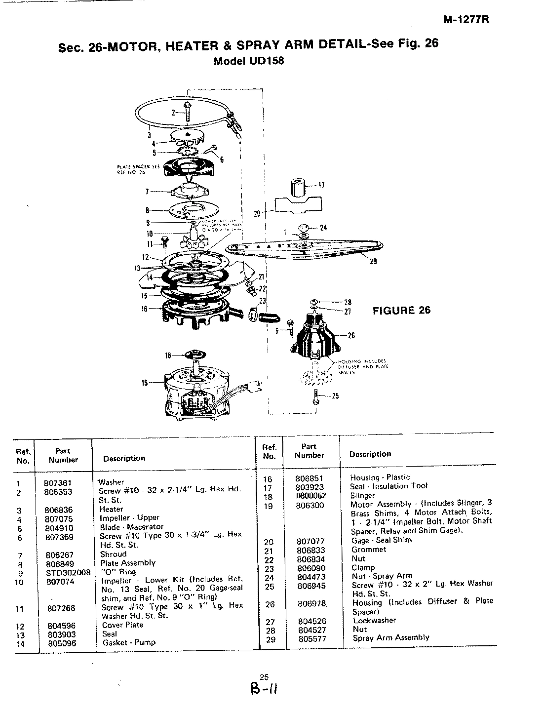 07 - MOTOR, HEATER & SPRAY ARM