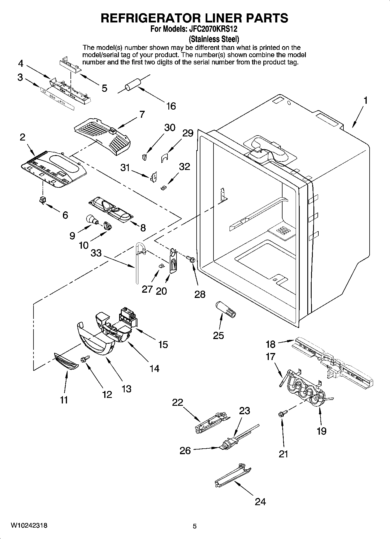 03 - REFRIGERATOR LINER PARTS
