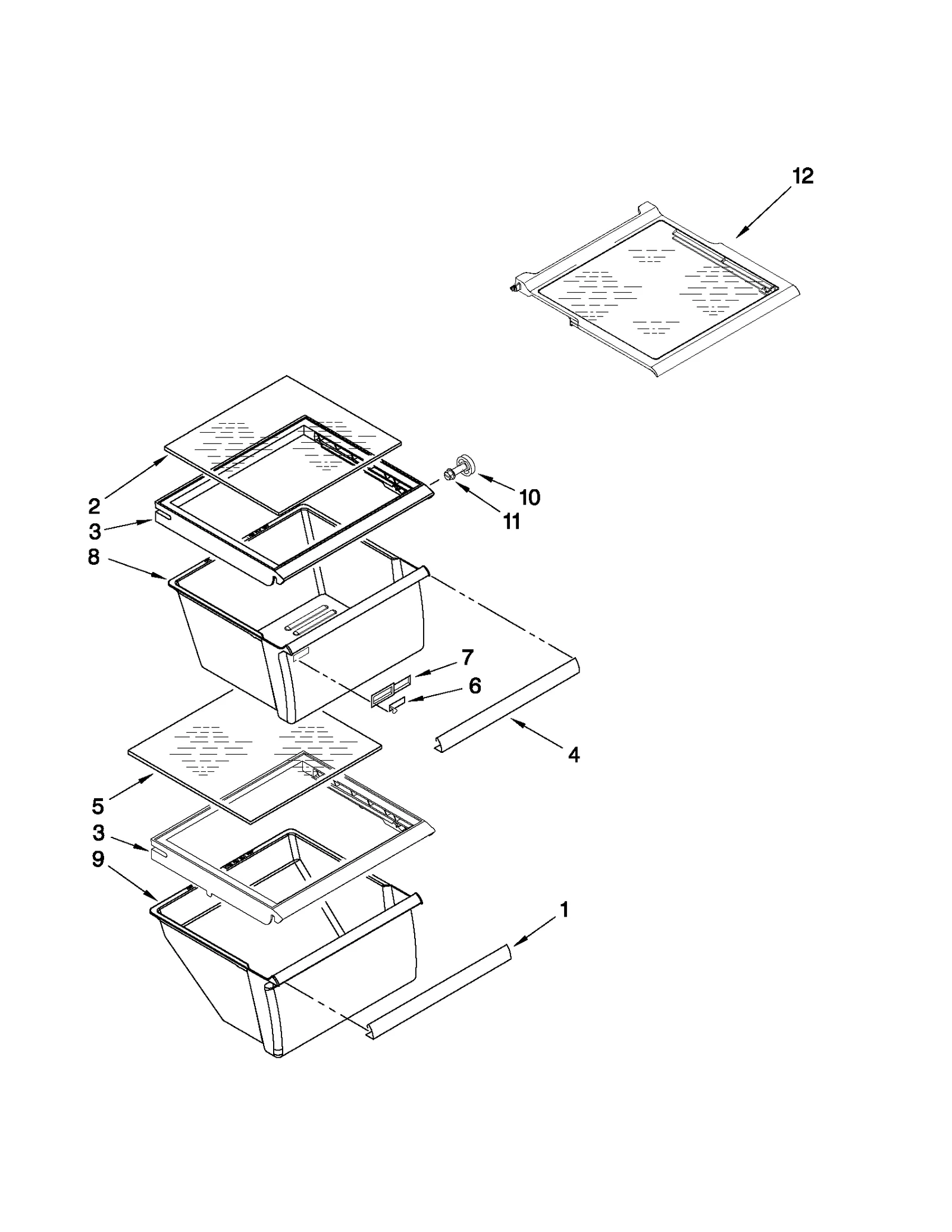 REFRIGERATOR SHELF PARTS