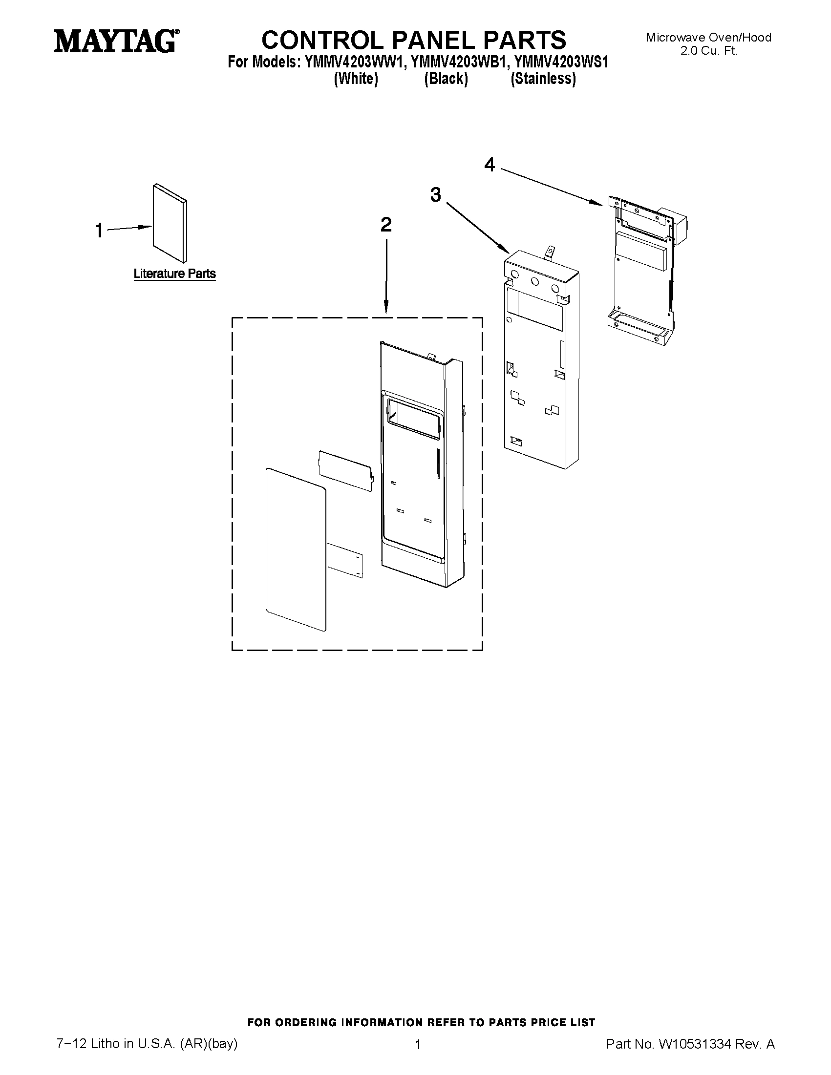 01 - CONTROL PANEL PARTS
