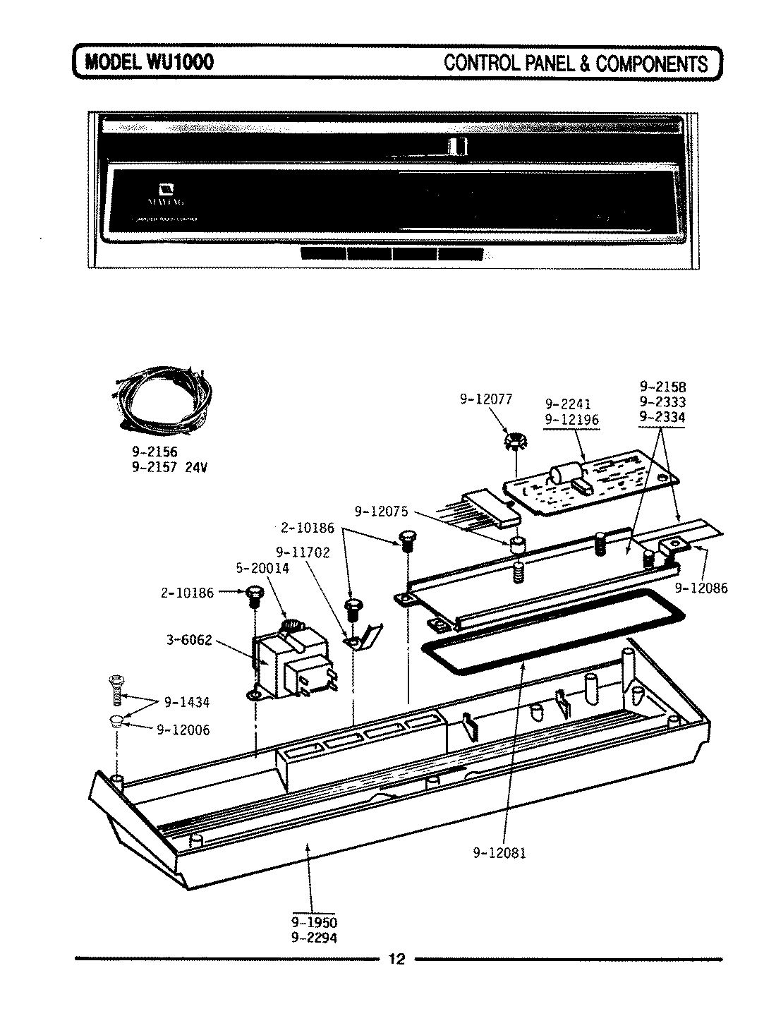 02 - CONTROL PANEL & COMPONENTS (WU1000)