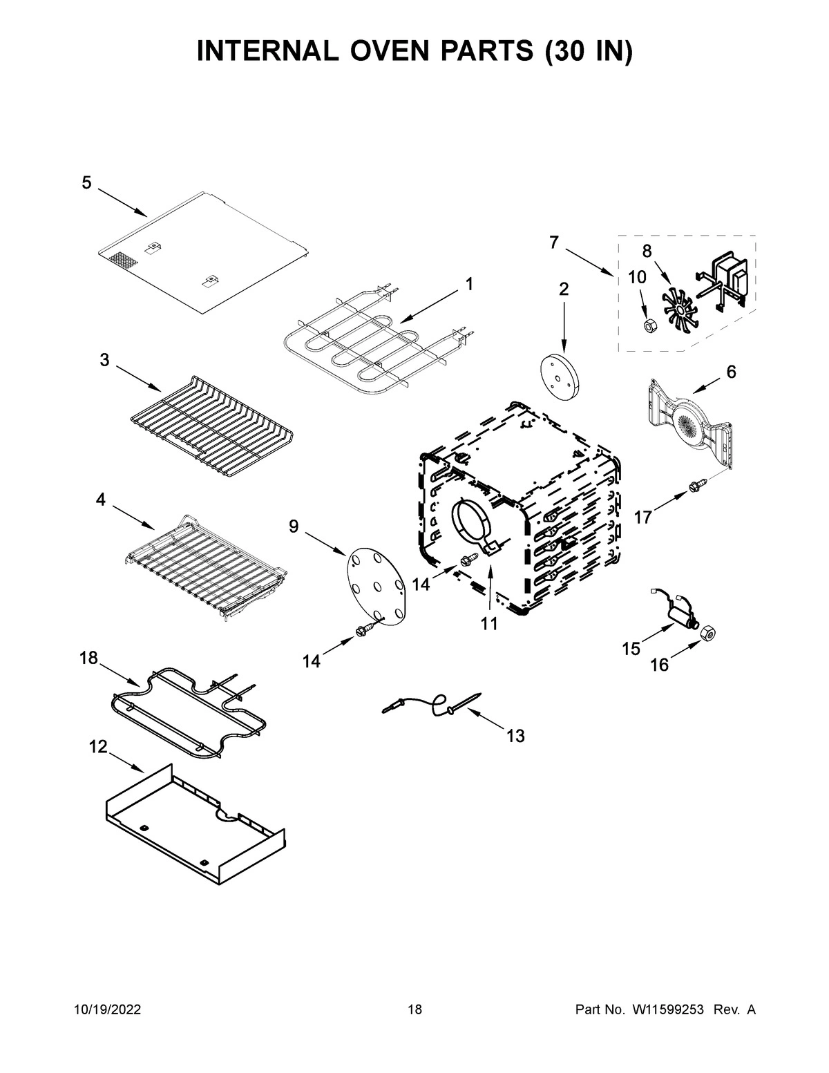 10 - INTERNAL OVEN PARTS (30 IN)