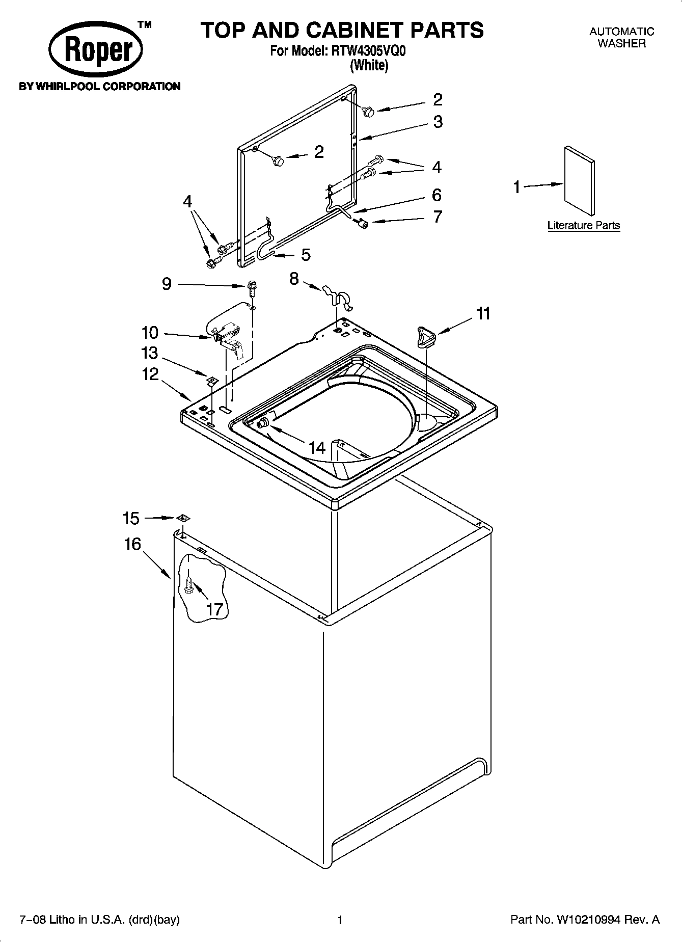 01 - TOP AND CABINET PARTS