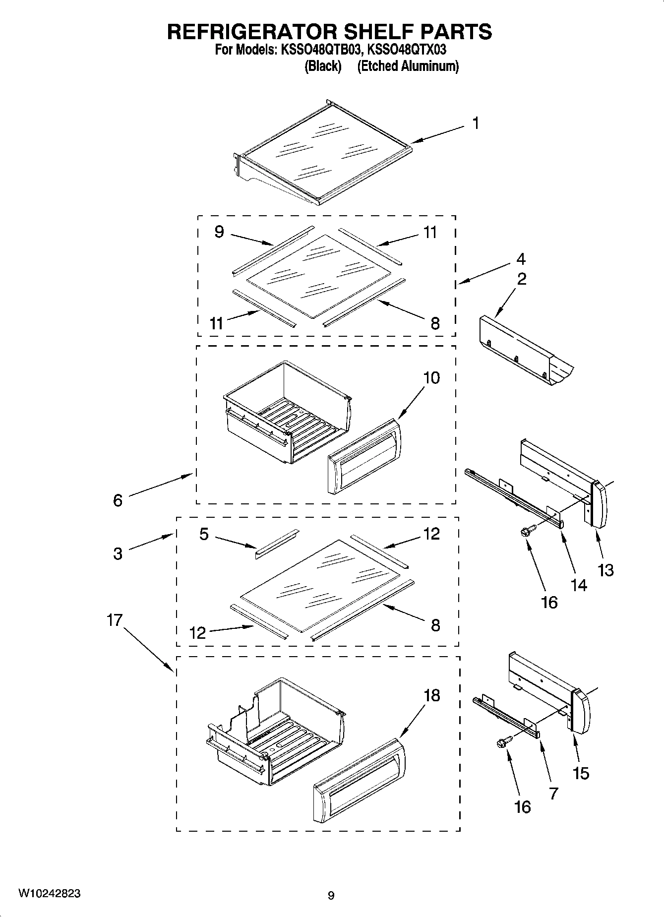 07 - REFRIGERATOR SHELF PARTS