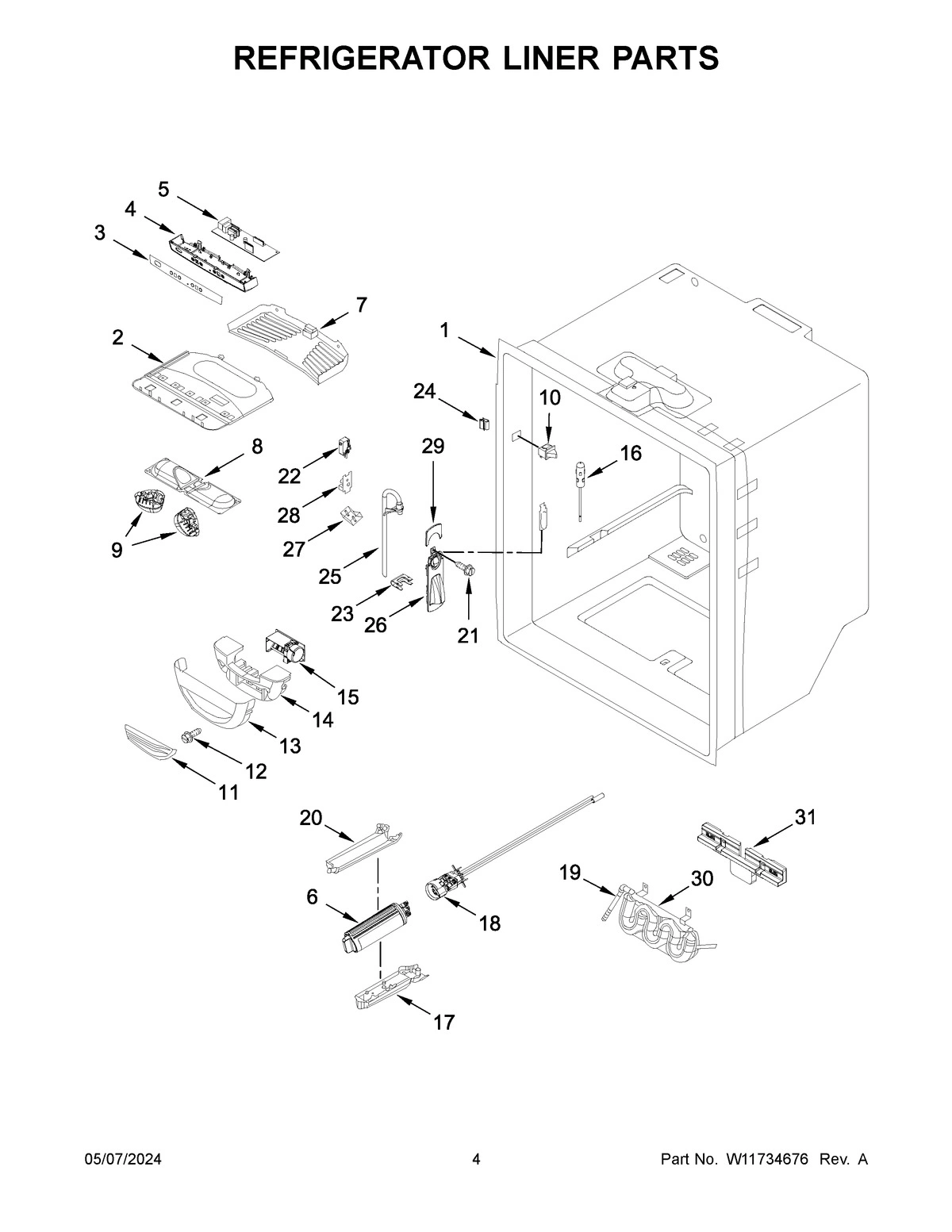 03 - REFRIGERATOR LINER PARTS