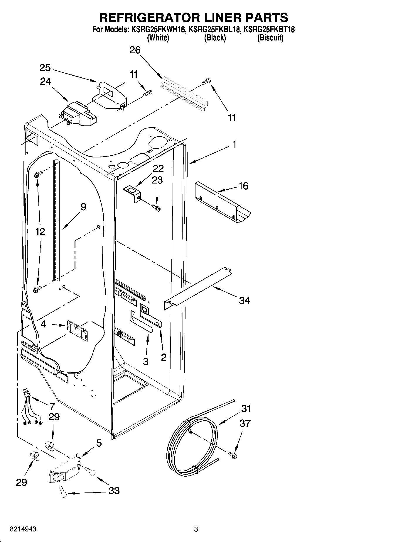 02 - REFRIGERATOR LINER PARTS