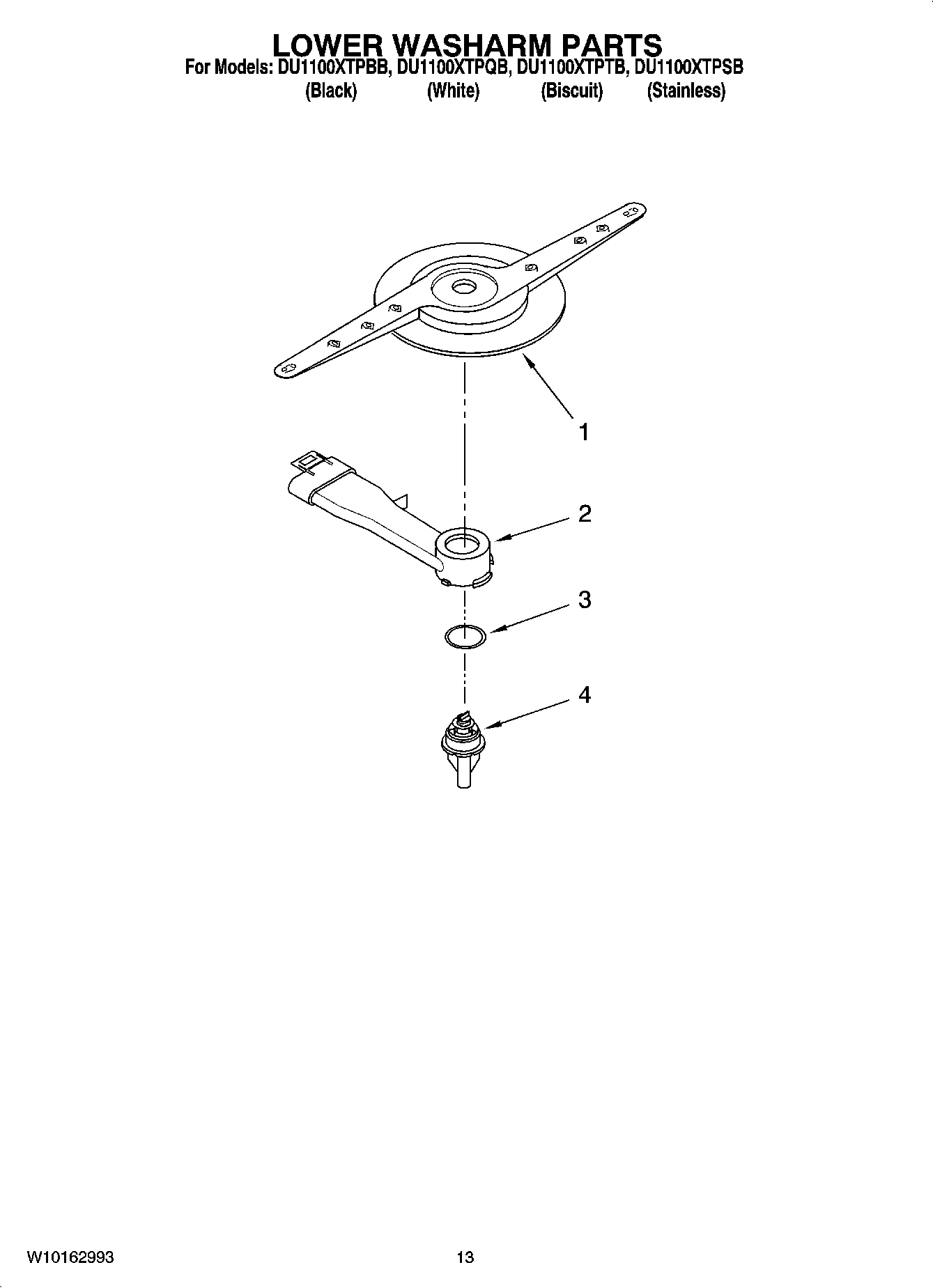 11 - LOWER WASHARM PARTS, OPTIONAL PARTS (NOT INCLUDED)